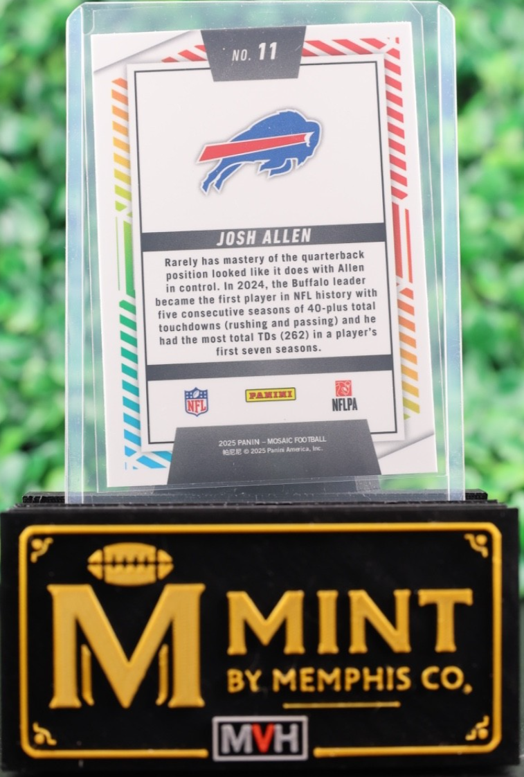 JOSH ALLEN 2025 PANINI MOSAIC #11 MEN OF MASTERY BUFFALO BILLS MVP