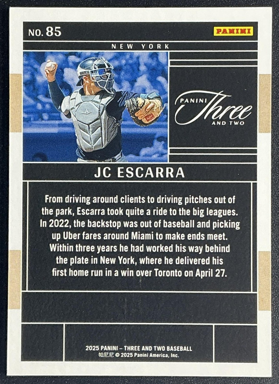 JC ESCARRA 2025 PANINI THREE AND TWO #85/99 YANKEES