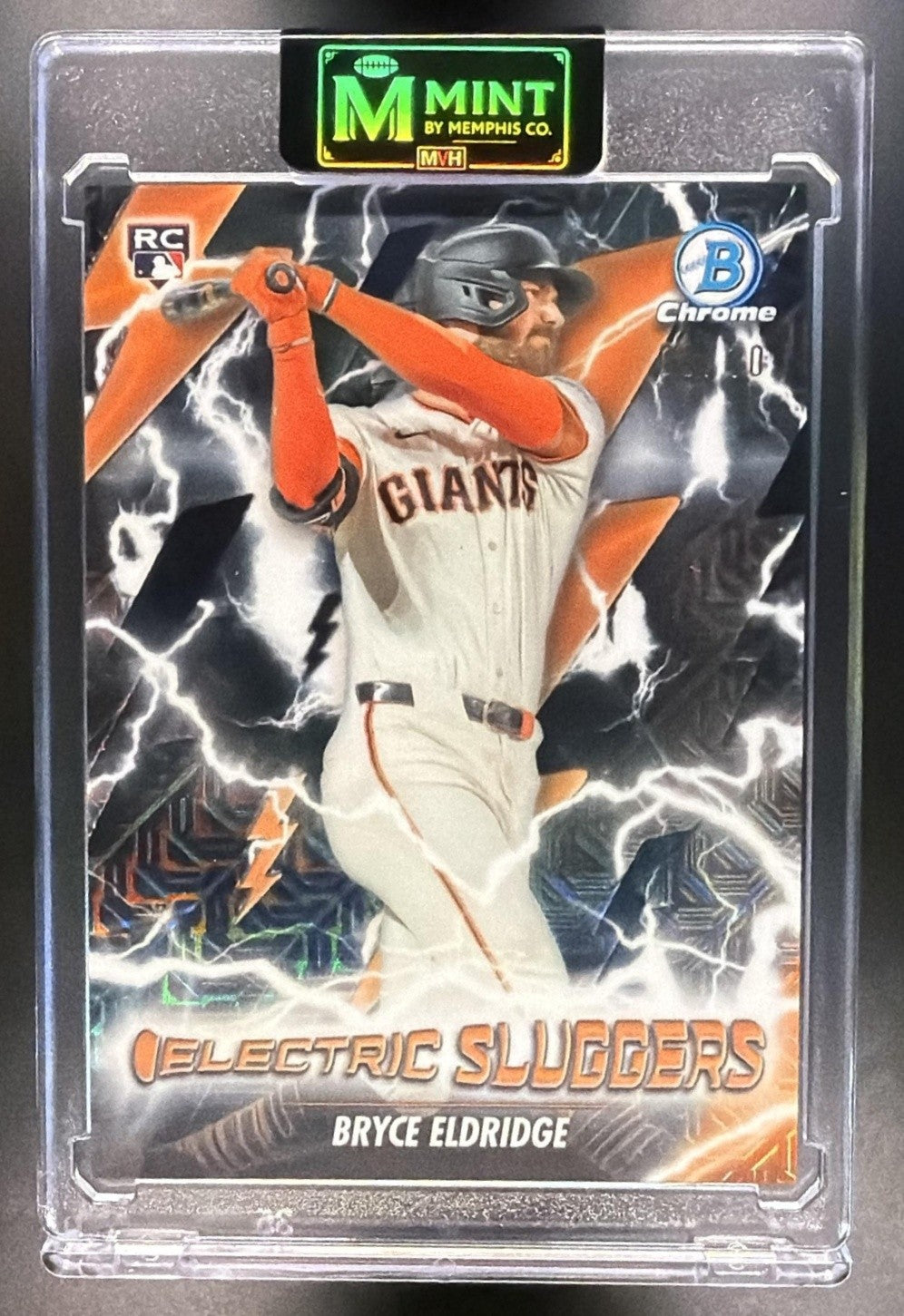 2026 Bowman Bryce Eldridge Electric Sluggers Chrome Black Mojo /10 SSP