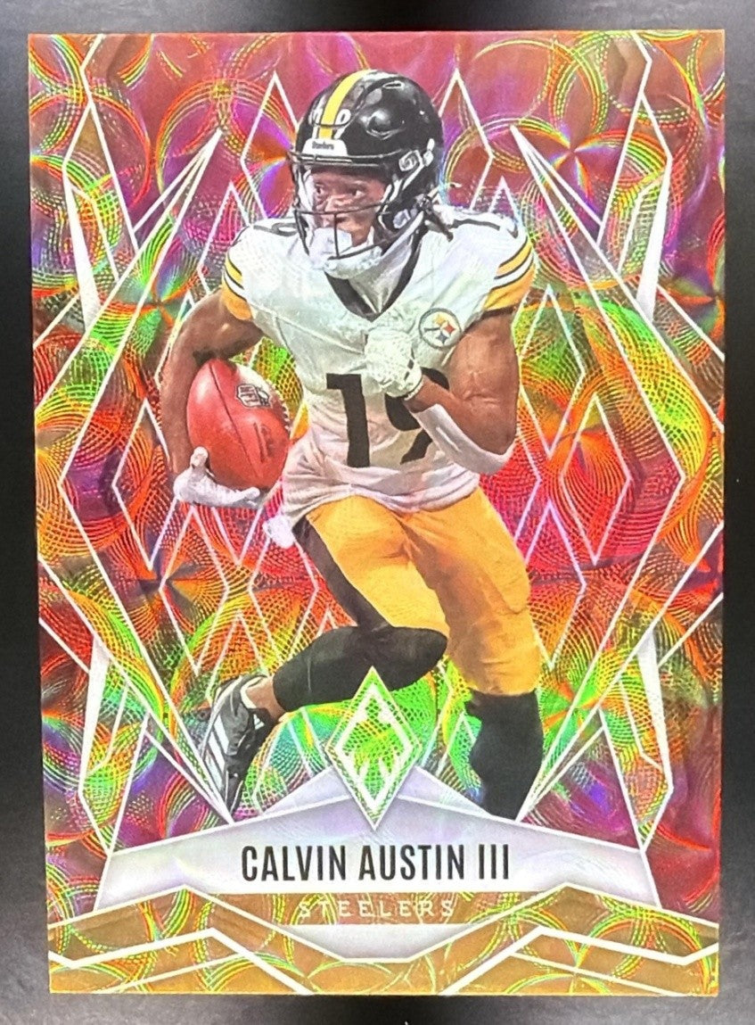 CALVIN AUSTIN III 2025 PANINI PHOENIX FACTORY SET #121 FIREBURST /350 STEELERS