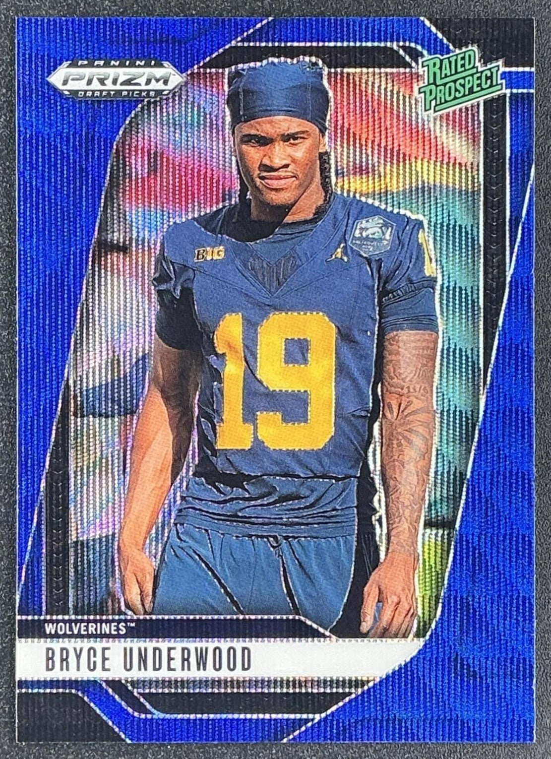 2025 Panini Prizm Draft Picks Bryce Underwood #28 Blue Wave /299 RC
