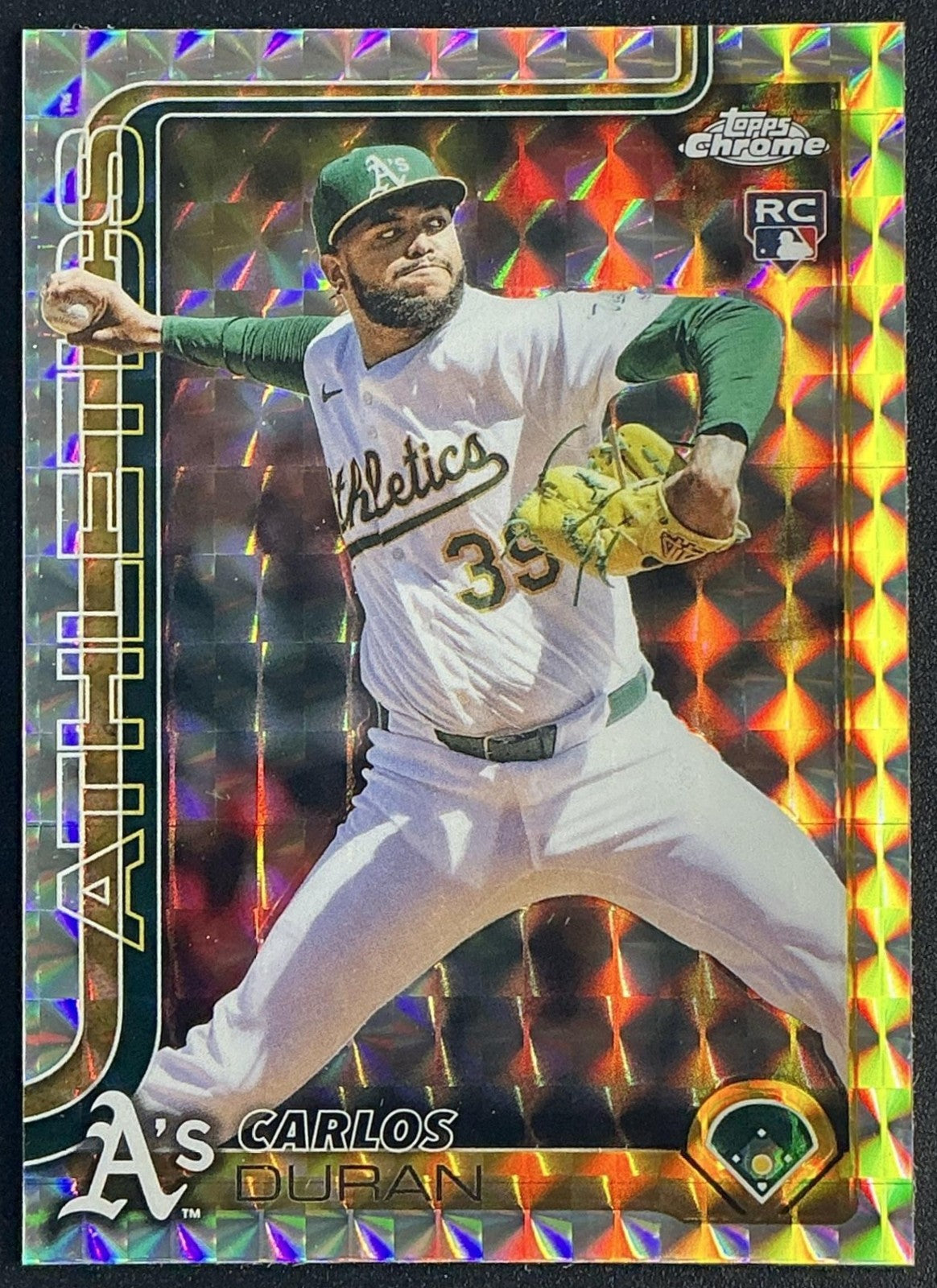 CARLOS DURAN 2025 TOPPS CHROME UPDATE #USC84 GEOMETRIC REFRACTOR RC ATHLETICS
