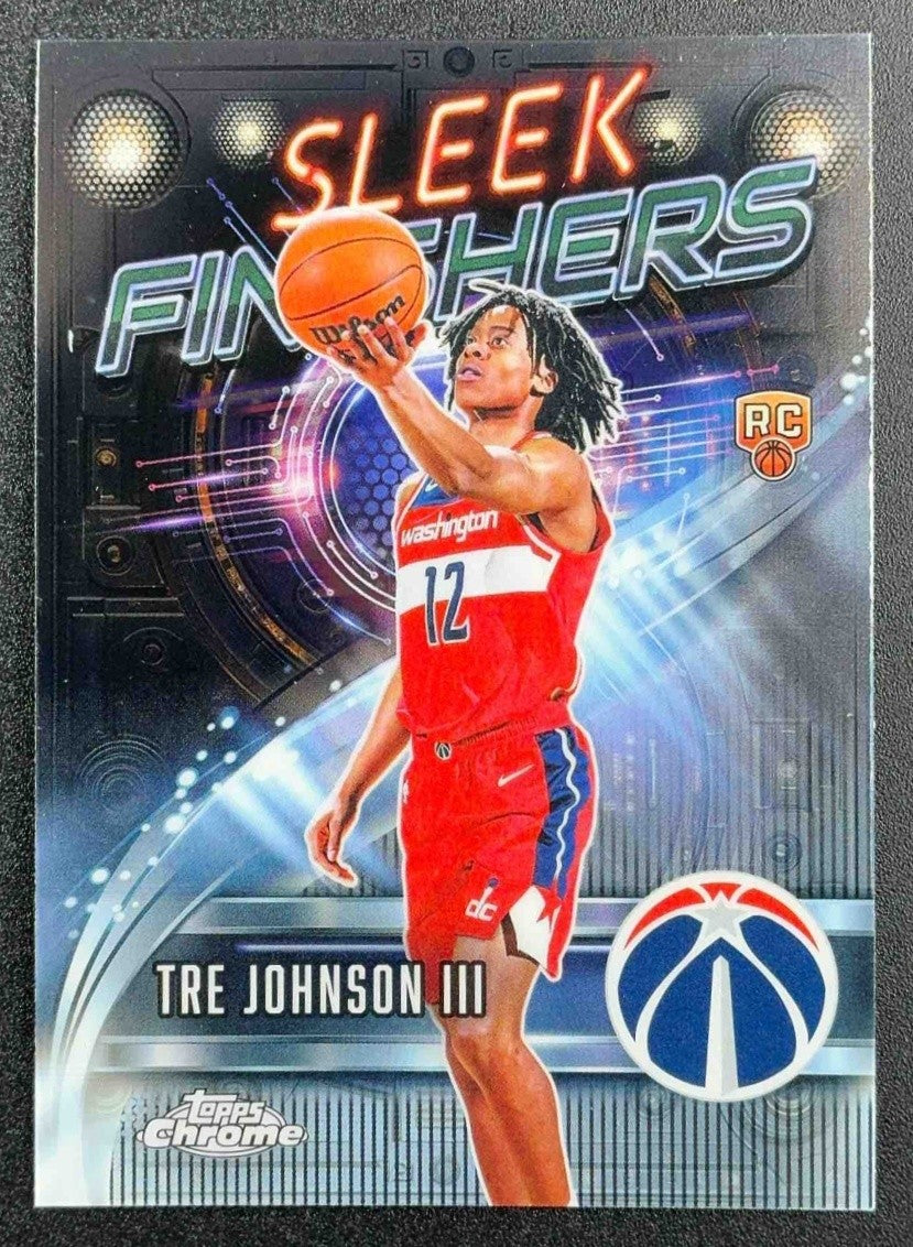 TRE JOHNSON III 2025-26 TOPPS CHROME #SF-26 SLEEK FINISHERS RC WIZARDS