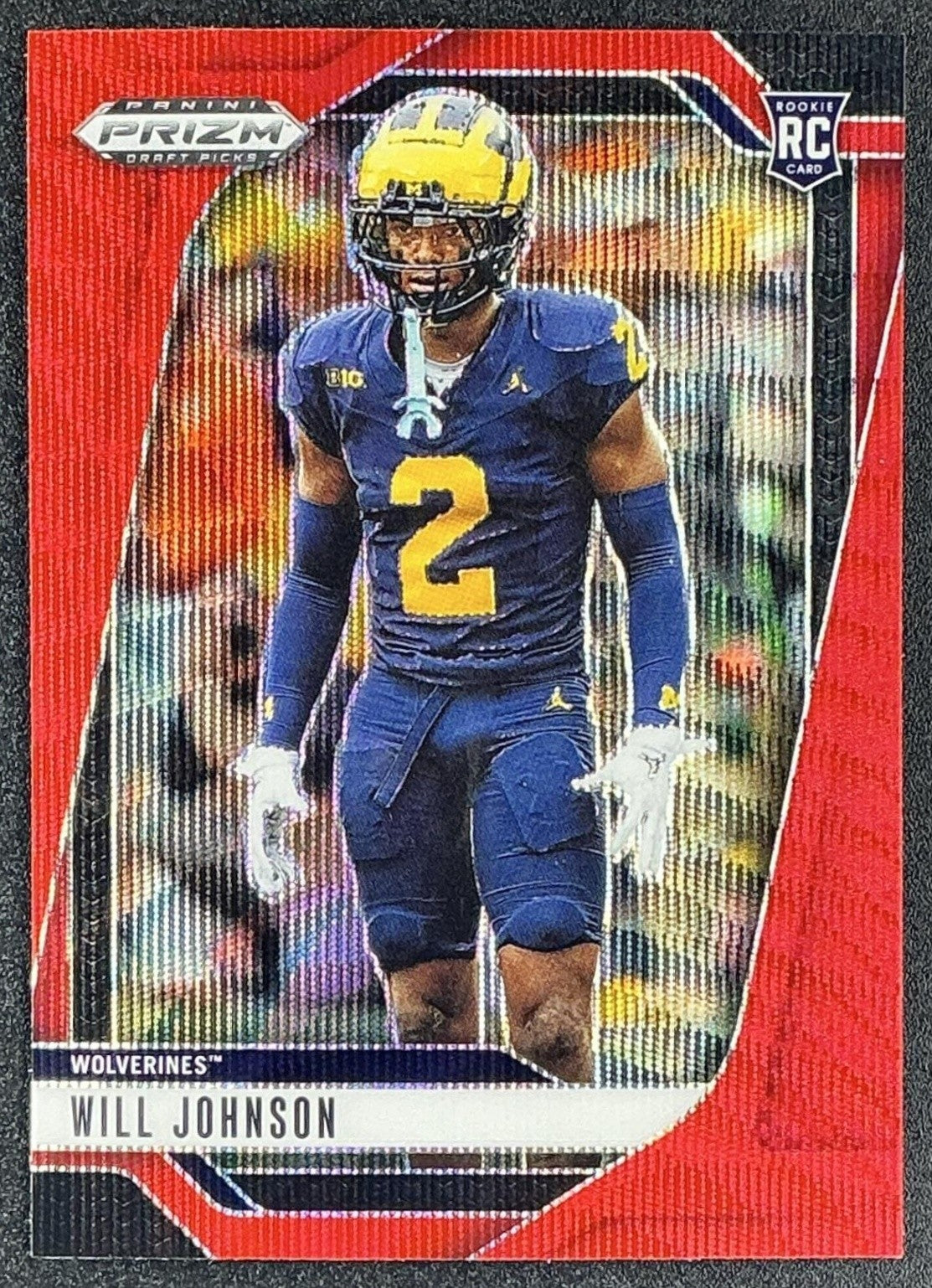 WILL JOHNSON 2025 PANINI PRIZM DRAFT PICKS #60 RUBY WAVE RC WOLVERINES