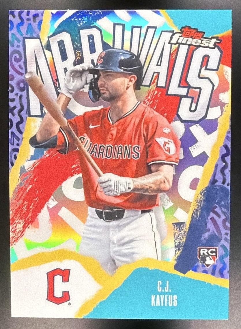 C.J. KAYFUS 2026 TOPPS FINEST #A-21 ARRIVALS REFRACTOR RC GUARDIANS