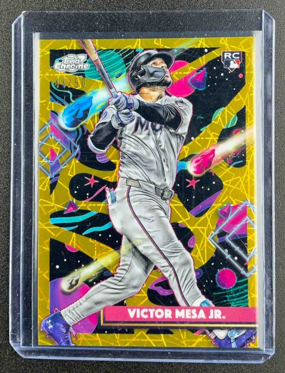 2025 Topps Cosmic Chrome Victor Mesa Jr. #7 Gold Interstellar Refractor /50 RC