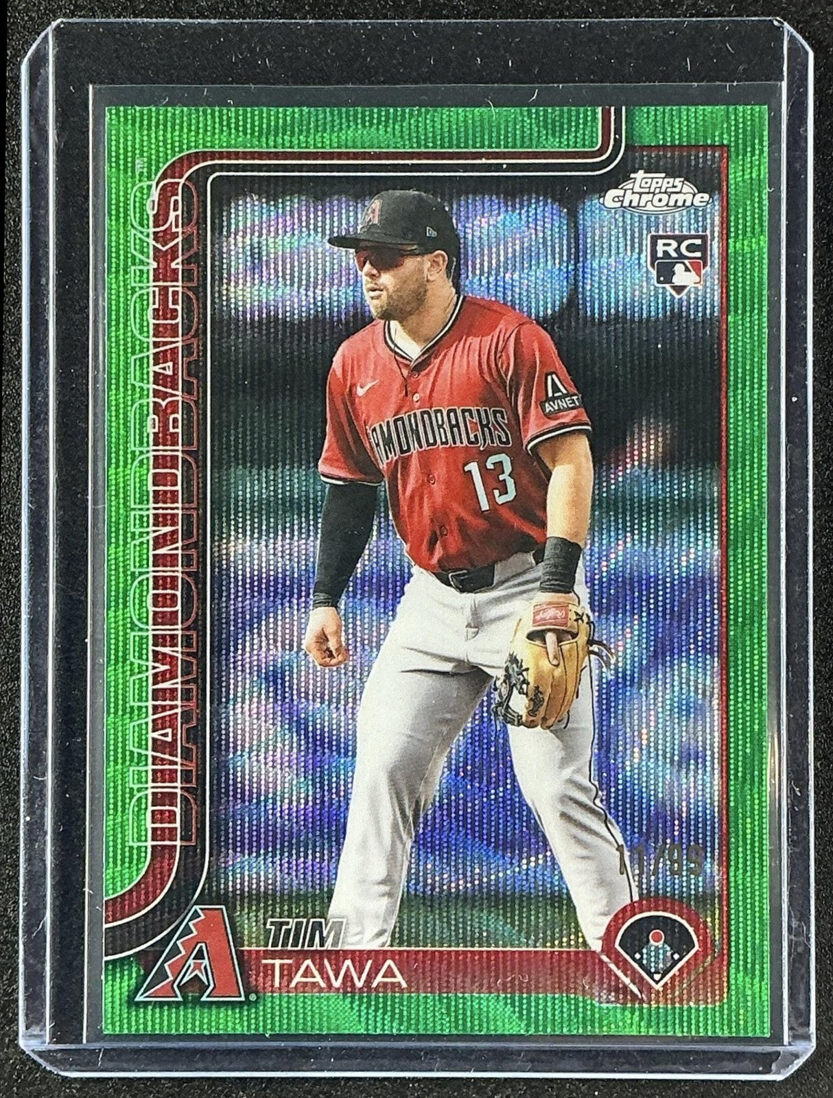2025 Topps Chrome Update Tim Tawa #USC104 Green Wave Refractor /99 RC