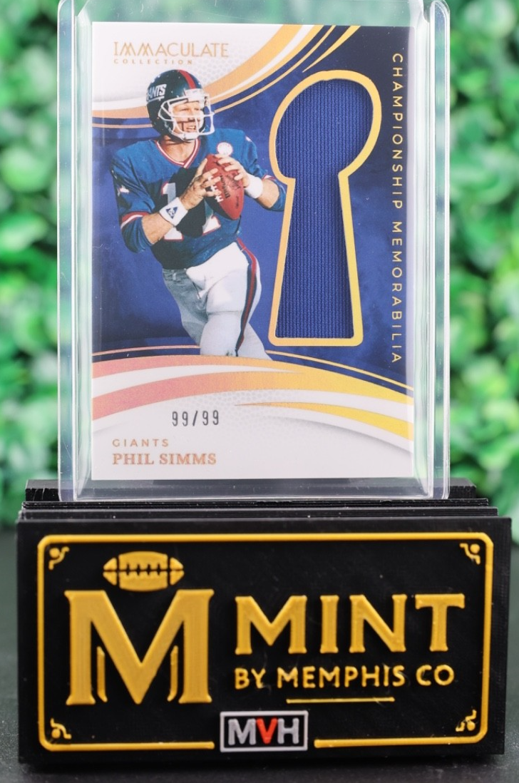 PHIL SIMMS 2025 IMMACULATE FOOTBALL CHAMPIONSHIP MEMORABILIA JERSEY RELIC /99