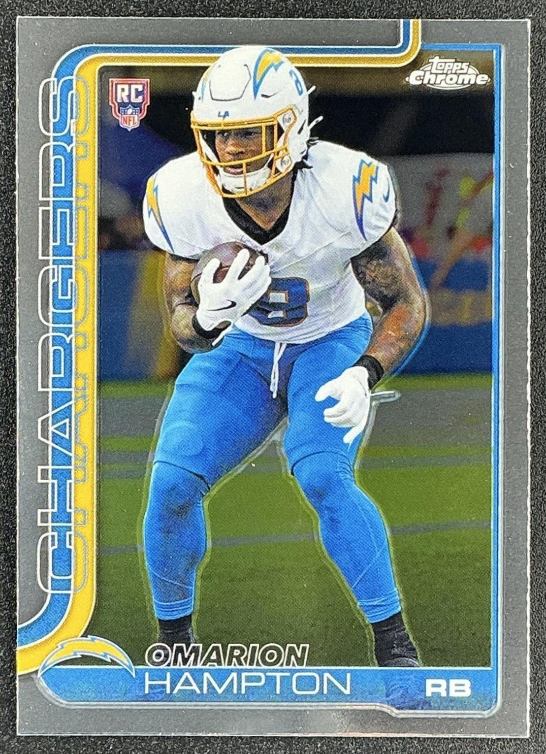 OMARION HAMPTON 2025 TOPPS CHROME #324 ROOKIE RC CHARGERS