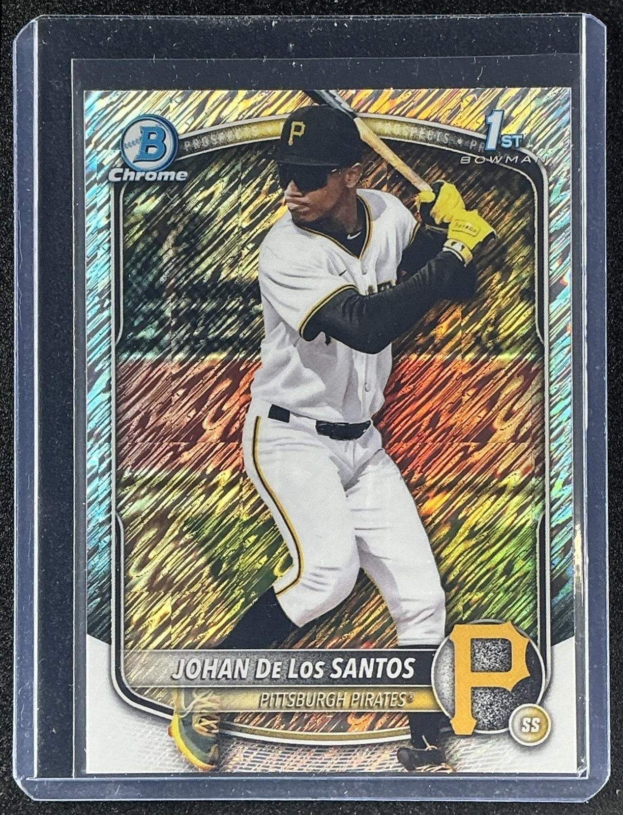 2025 Bowman Chrome Johan De Los Santos #BCP-163 Shimmer Refractor 1st Prospect