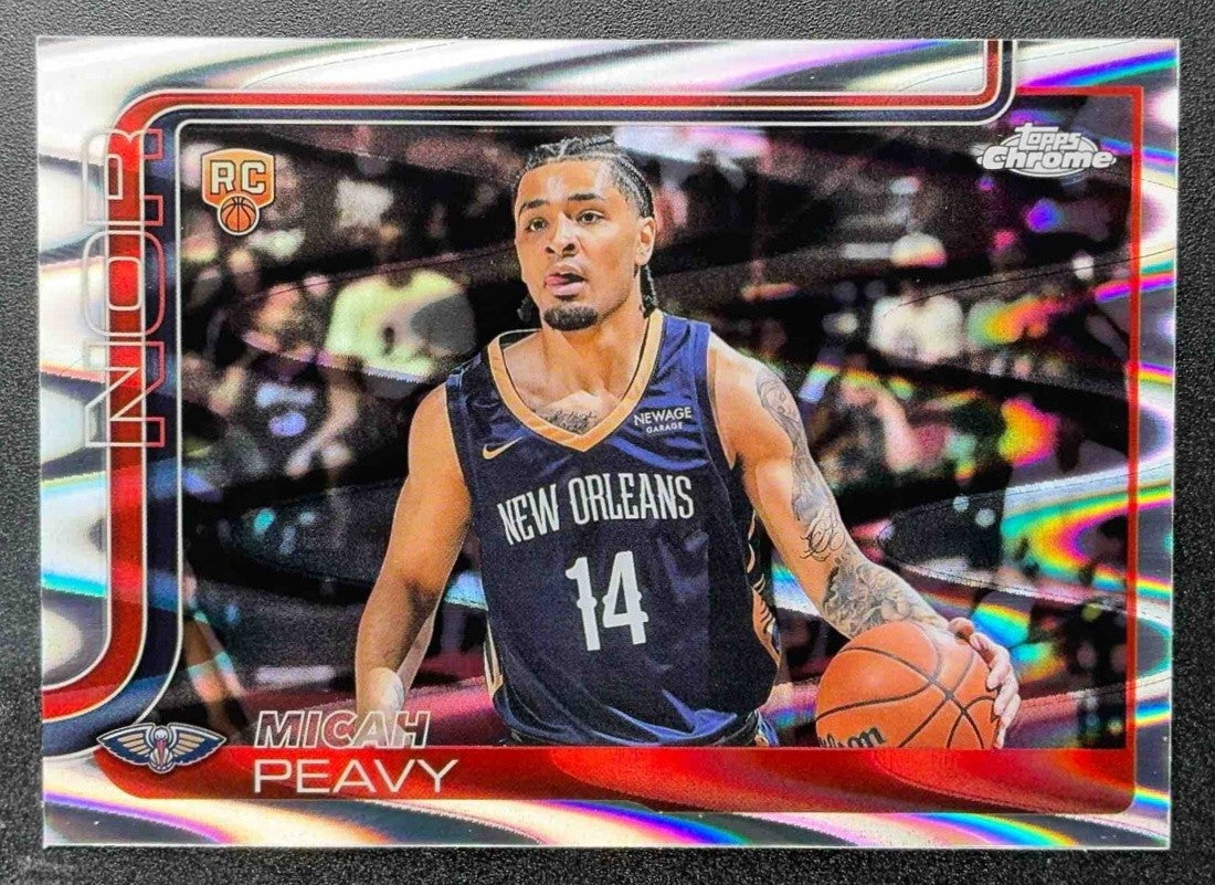 MICAH PEAVY 2025-26 TOPPS CHROME #291 RAYWAVE REFRACTOR RC PELICANS