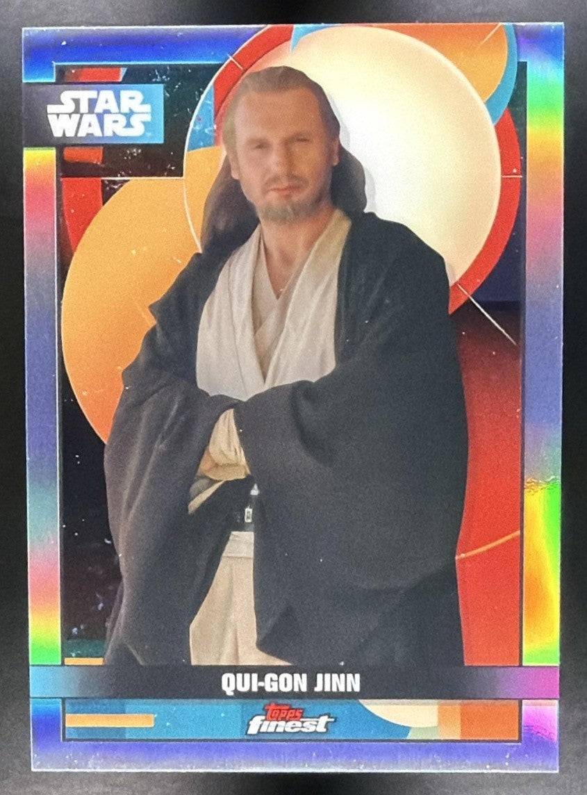 QUI-GON JINN 2025 TOPPS STAR WARS SMUGGLERS OUTPOST #F-9 FINEST REFRACTOR