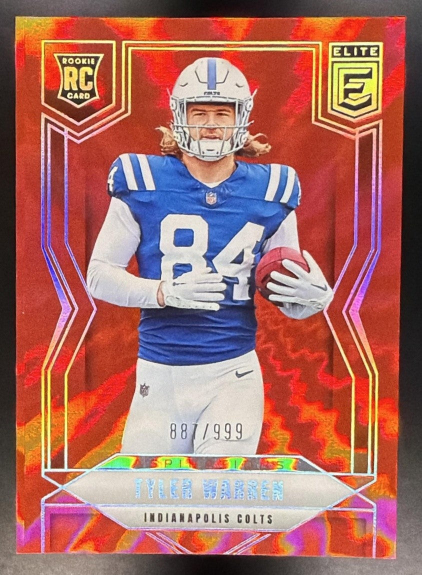 TYLER WARREN 2025 PANINI DONRUSS ELITE #119 ROOKIES 887/999 RC COLTS RED