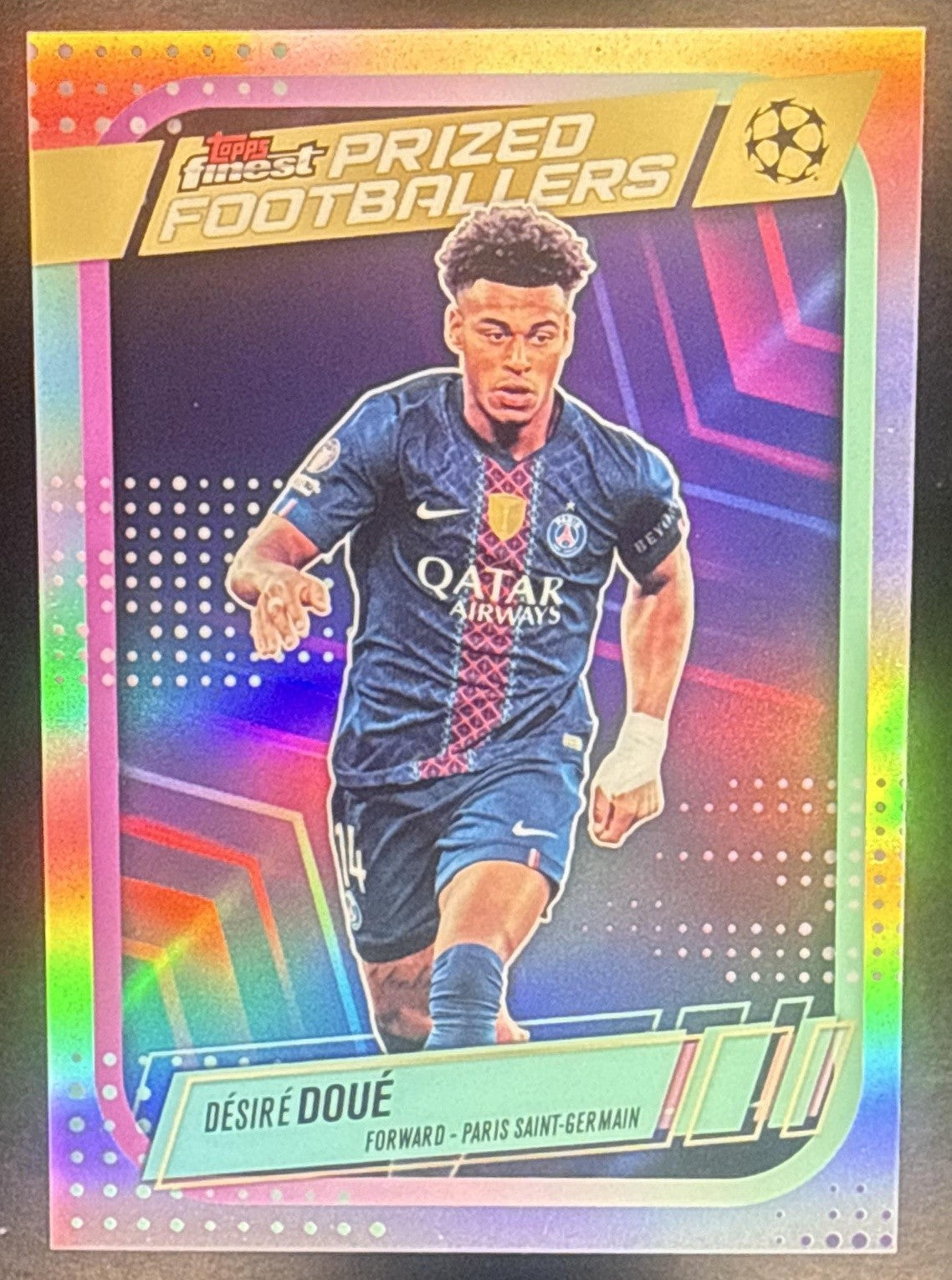 2025 Topps UEFA Club Competition Finest Desire Doue #PF-21 Prized Footballers