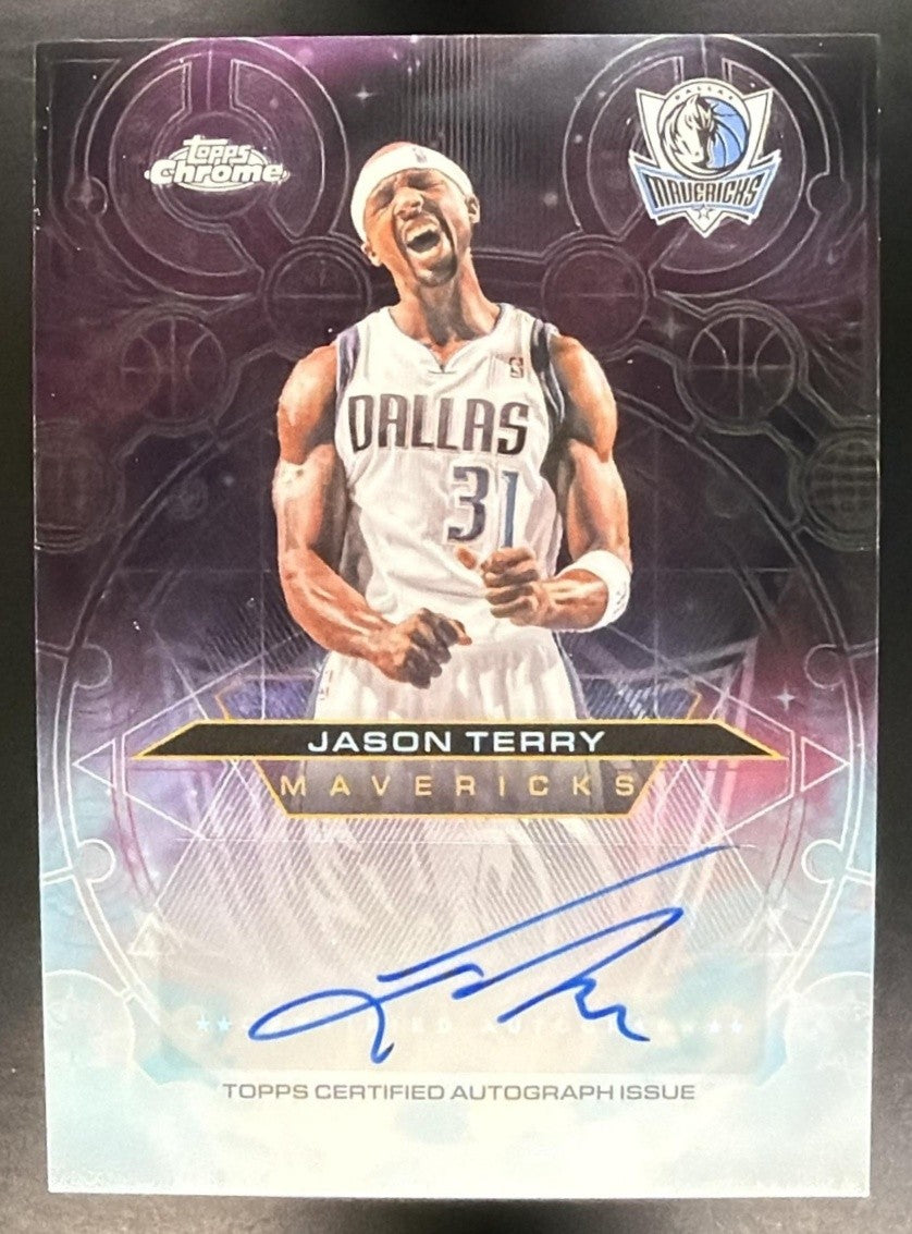 JASON TERRY 2025-26 TOPPS CHROME UPDATE #CH-JET CHROMOGRAPHS AUTO MAVERICKS