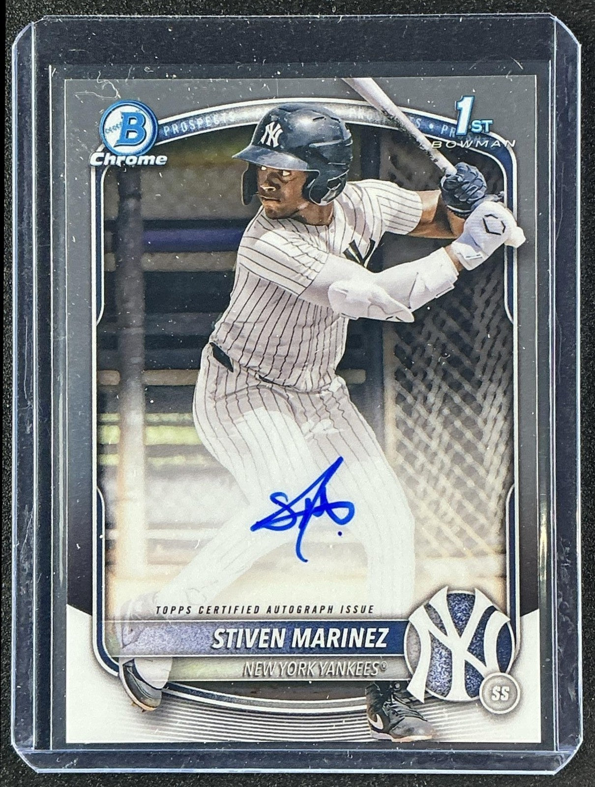 STIVEN MARINEZ 2025 BOWMAN CHROME #CPA-SMA AUTO 1ST PROSPECT YANKEES