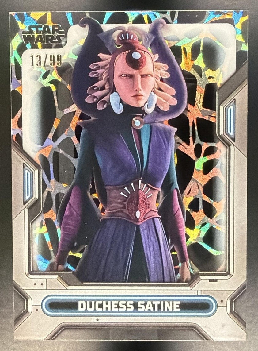 DUCHESS SATINE 2023 TOPPS STAR WARS HIGH-TEK #27 PATTERN 1 DIFFRACTORS /99