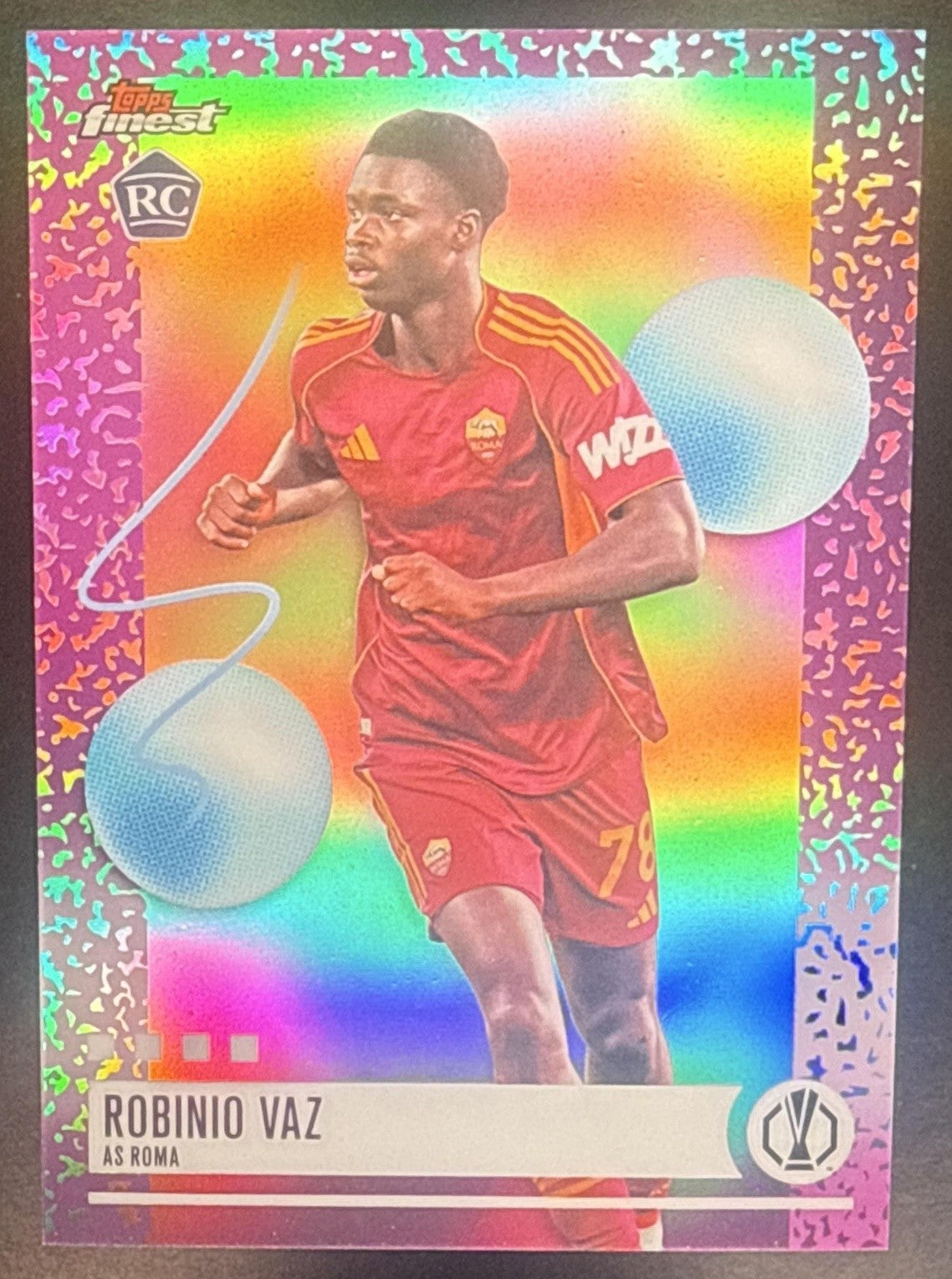 2025 Topps UEFA Club Competition Finest Robinio Vaz #295 Uncommon Refractor RC