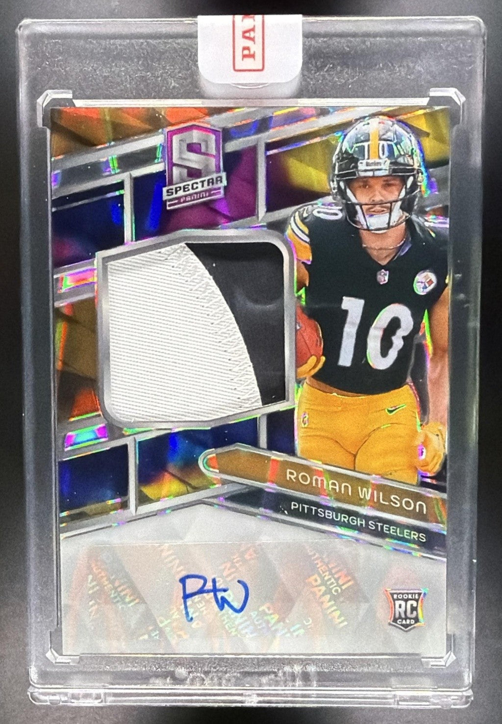 Roman Wilson 2024 Panini Spectra #223 Rookie RC Patch Auto Supernova /70 SSP RPA