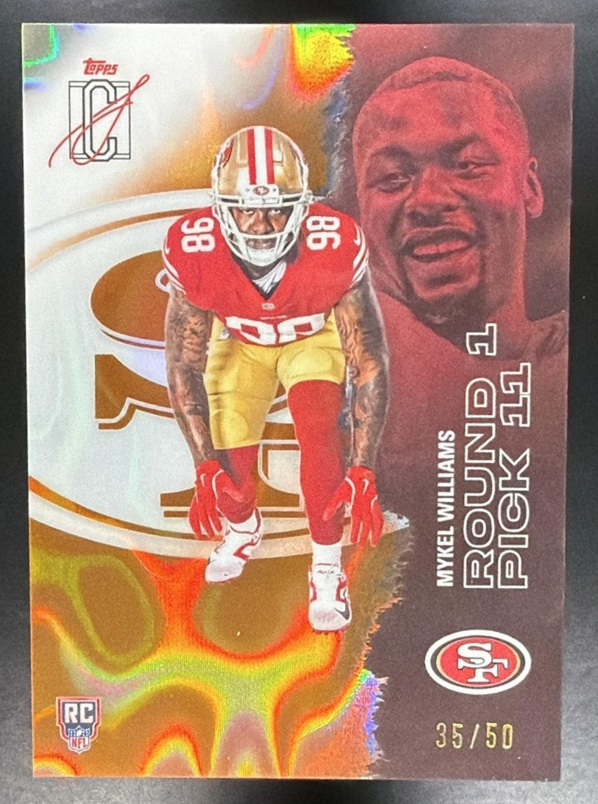 2025 Topps Signature Mykel Williams #123 Chrome Rookie Orange Lava /50 RC
