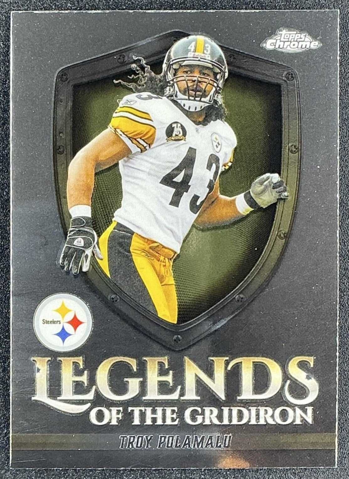 TROY POLAMALU 2025 TOPPS CHROME #LOG-33 LEGENDS OF THE GRIDIRON STEELERS