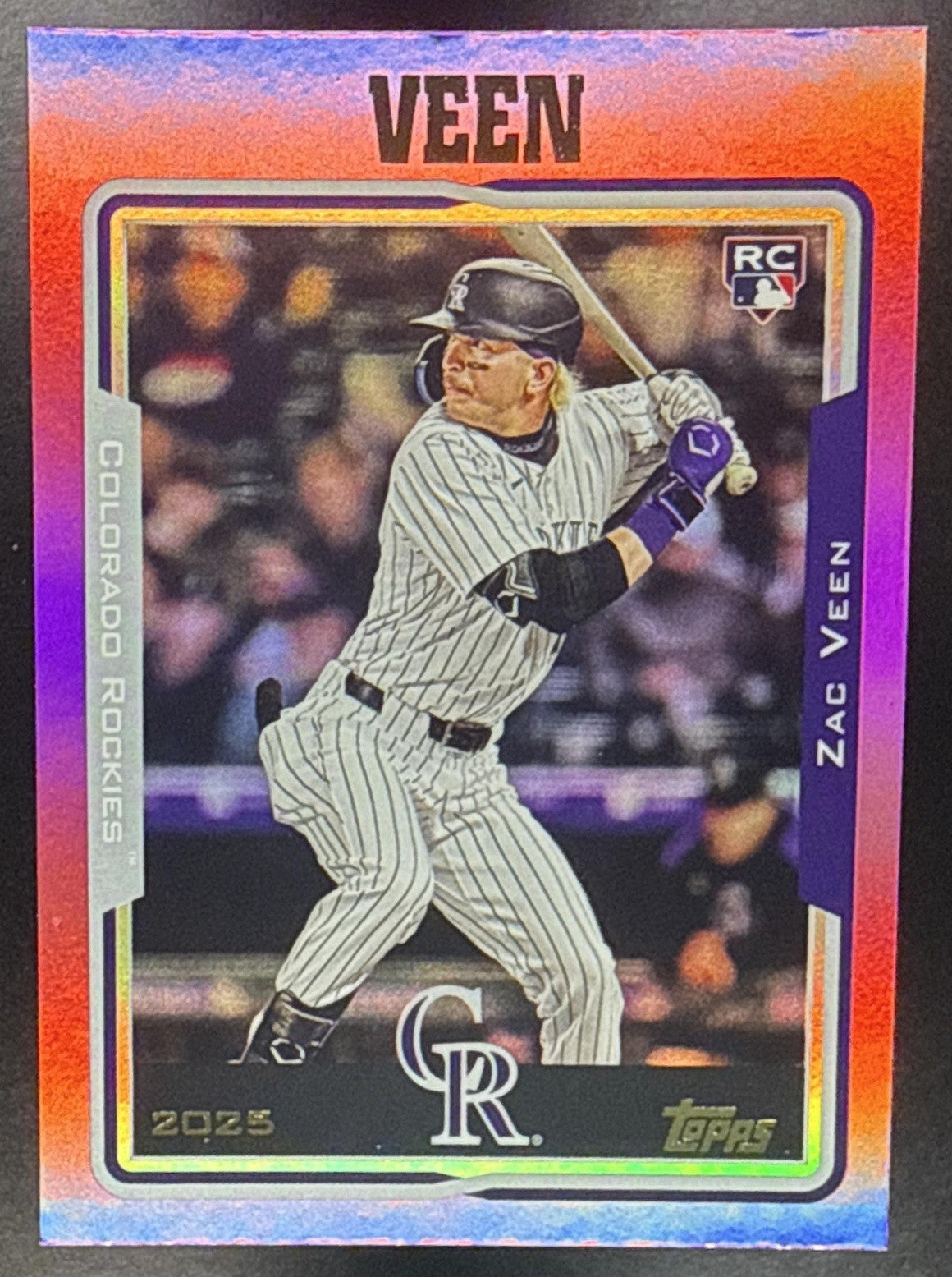 ZAC VEEN 2025 TOPPS ARCHIVES #280 2005 DESIGN PINK FOILBOARD RC ROCKIES