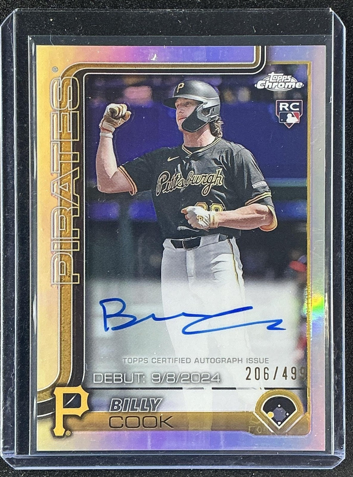 2025 Topps Chrome Update Billy Cook #CRDA-BC Rookie Debut Auto Refractor /499 RC