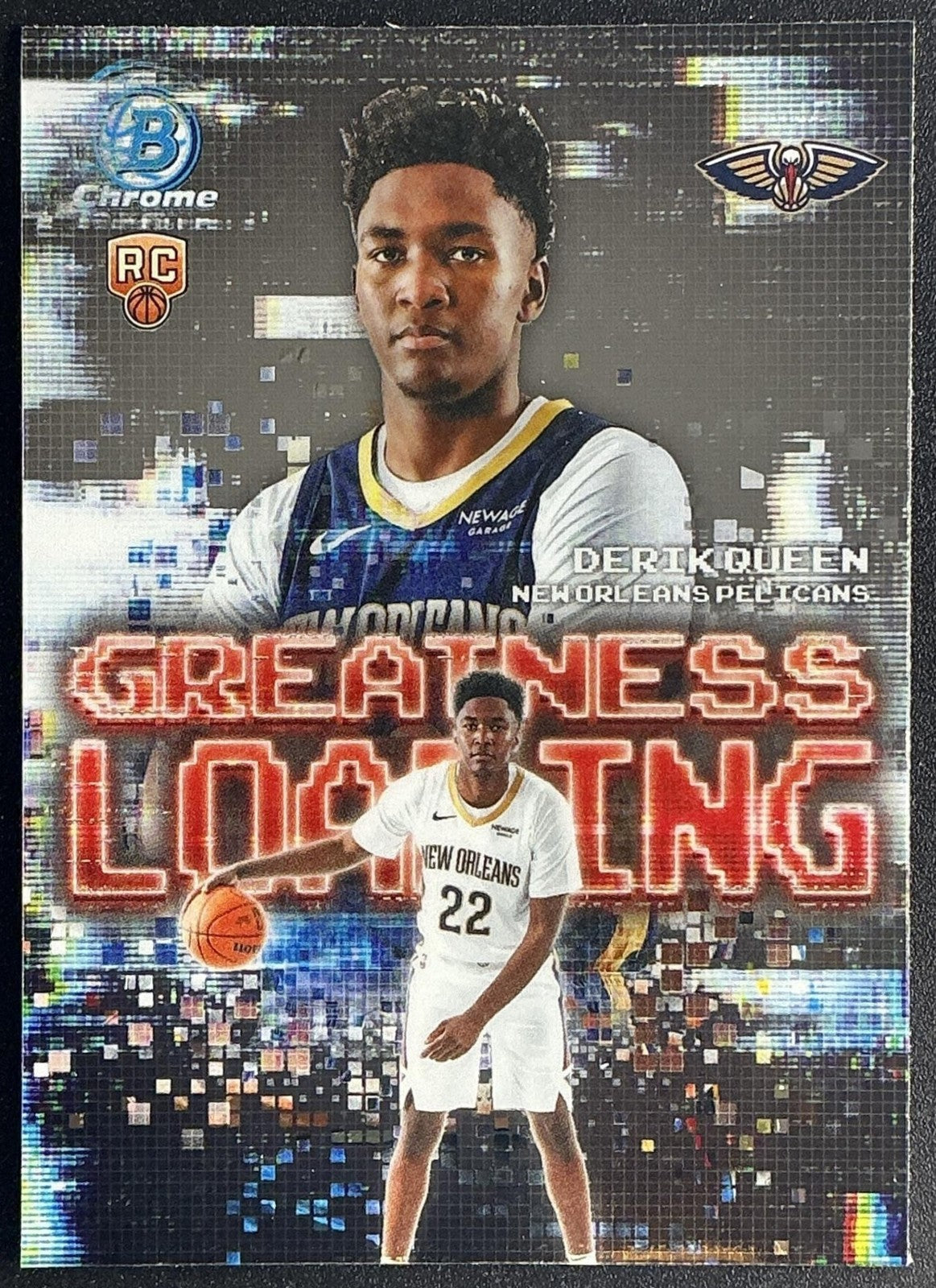 DERIK QUEEN 2025-26 BOWMAN #GL-13 CHROME GREATNESS LOADING RC PELICANS