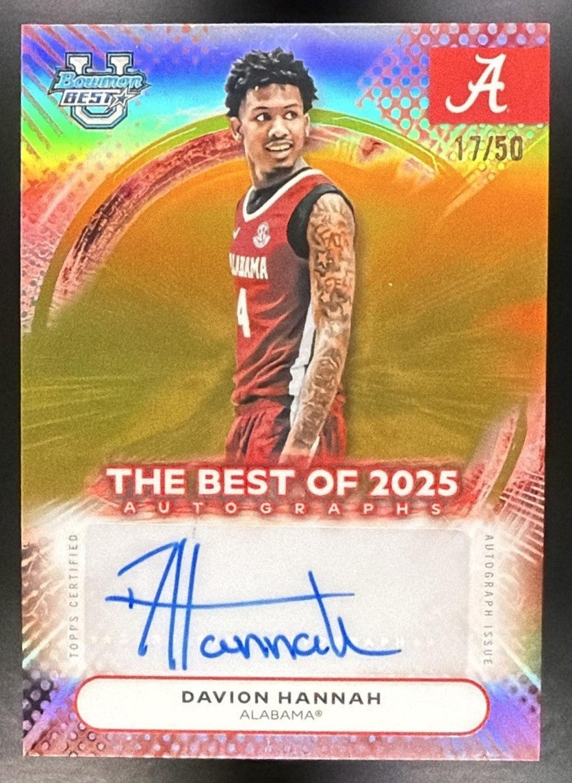 2025 Bowman Best University Davion Hannah #BA-DH Best of 2025 Auto Gold /50