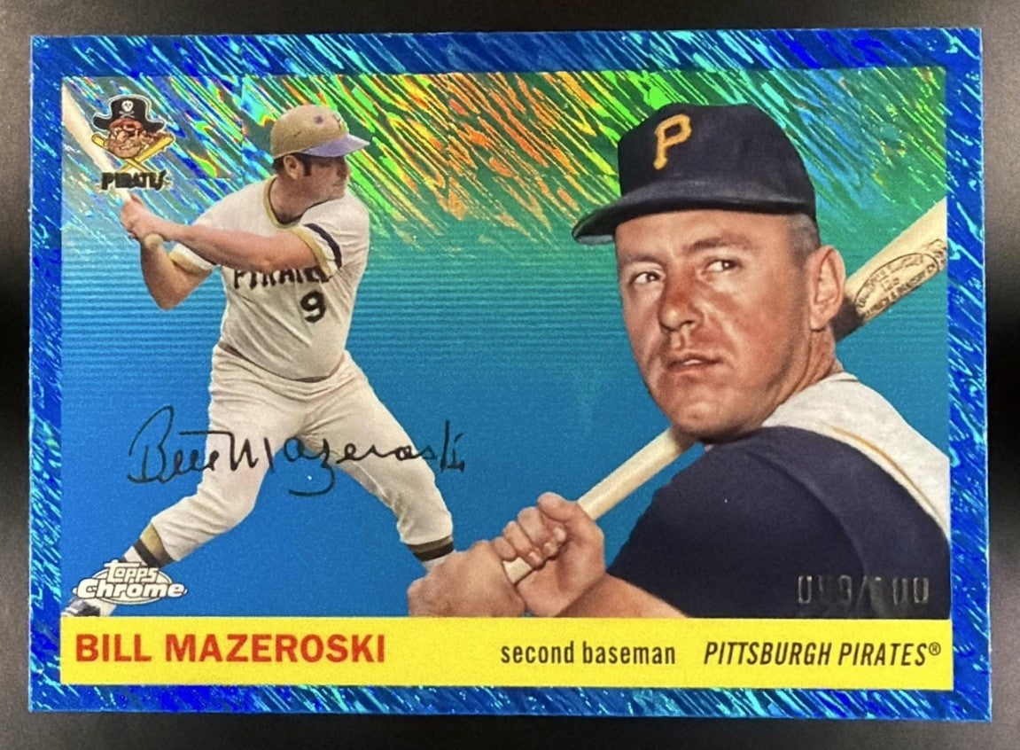 2025 Topps Chrome Platinum Anniversary Bill Mazeroski #463 Blue Shimmer /100