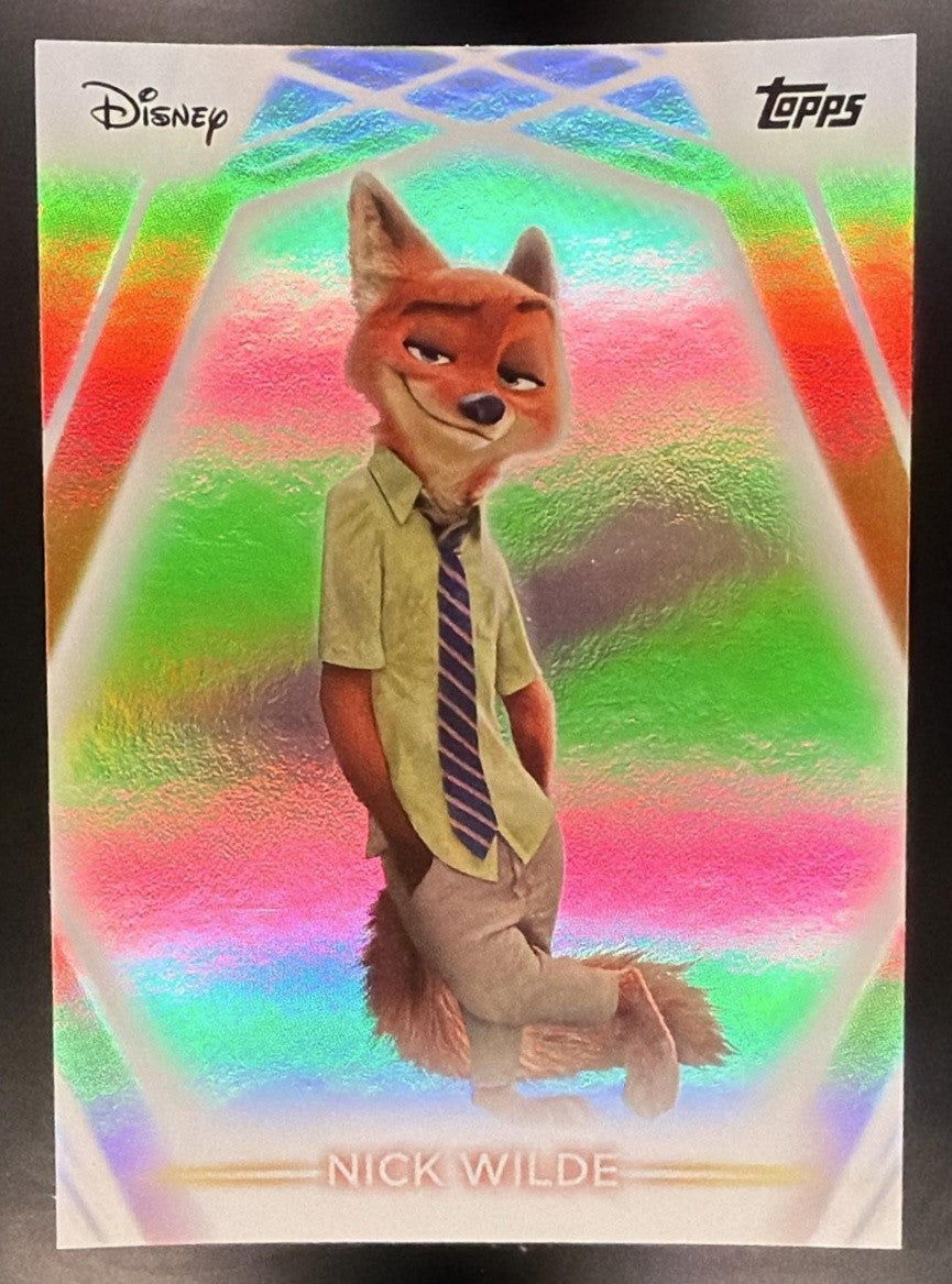 NICK WILDE 2026 TOPPS DISNEY NEON #61 RAINBOW FOIL ZOOTOPIA