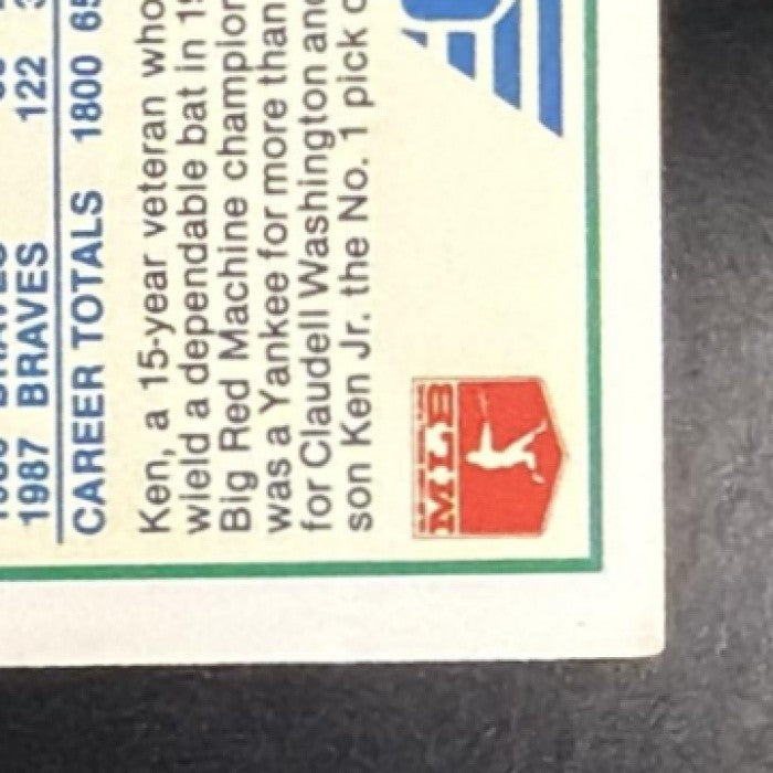 KEN GRIFFEY 1988 SCORE #390 BRAVES