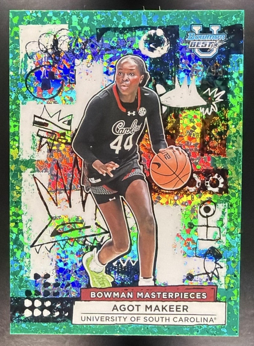 2025 Bowman Best University Agot Makeer Masterpieces Green Mini-Diamond /99
