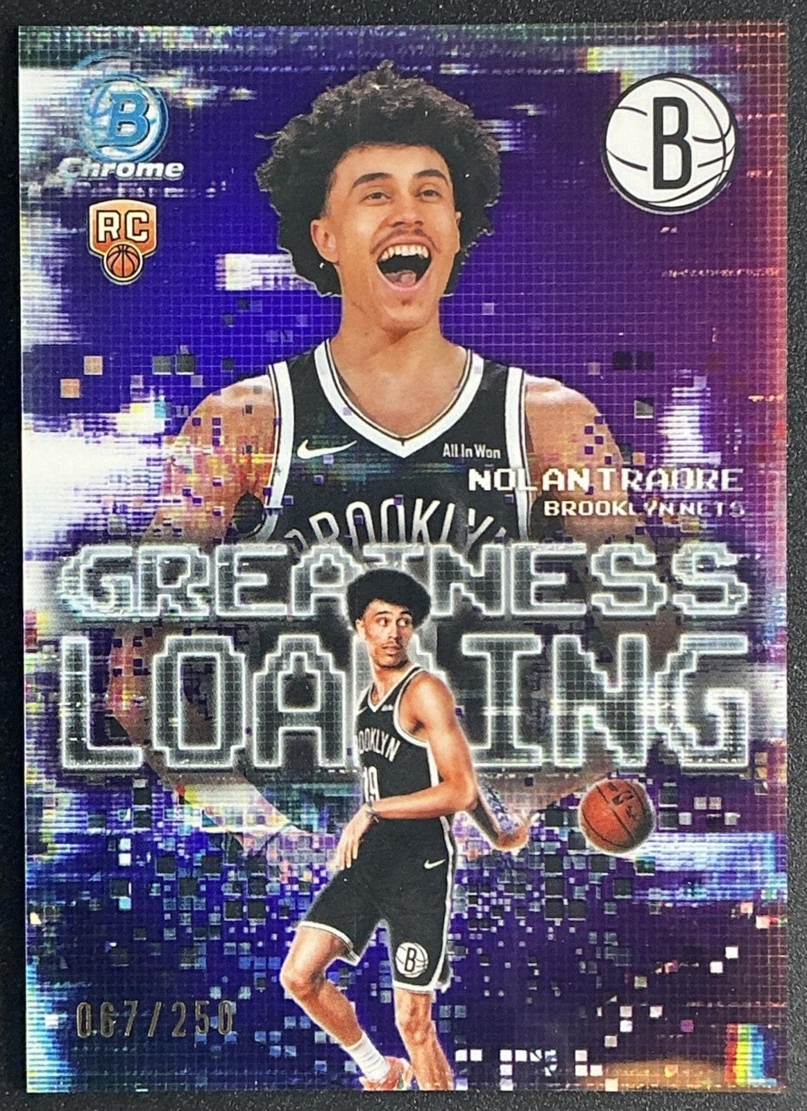 2025 Bowman Nolan Traore Chrome Greatness Loading Purple Refractor /250 RC