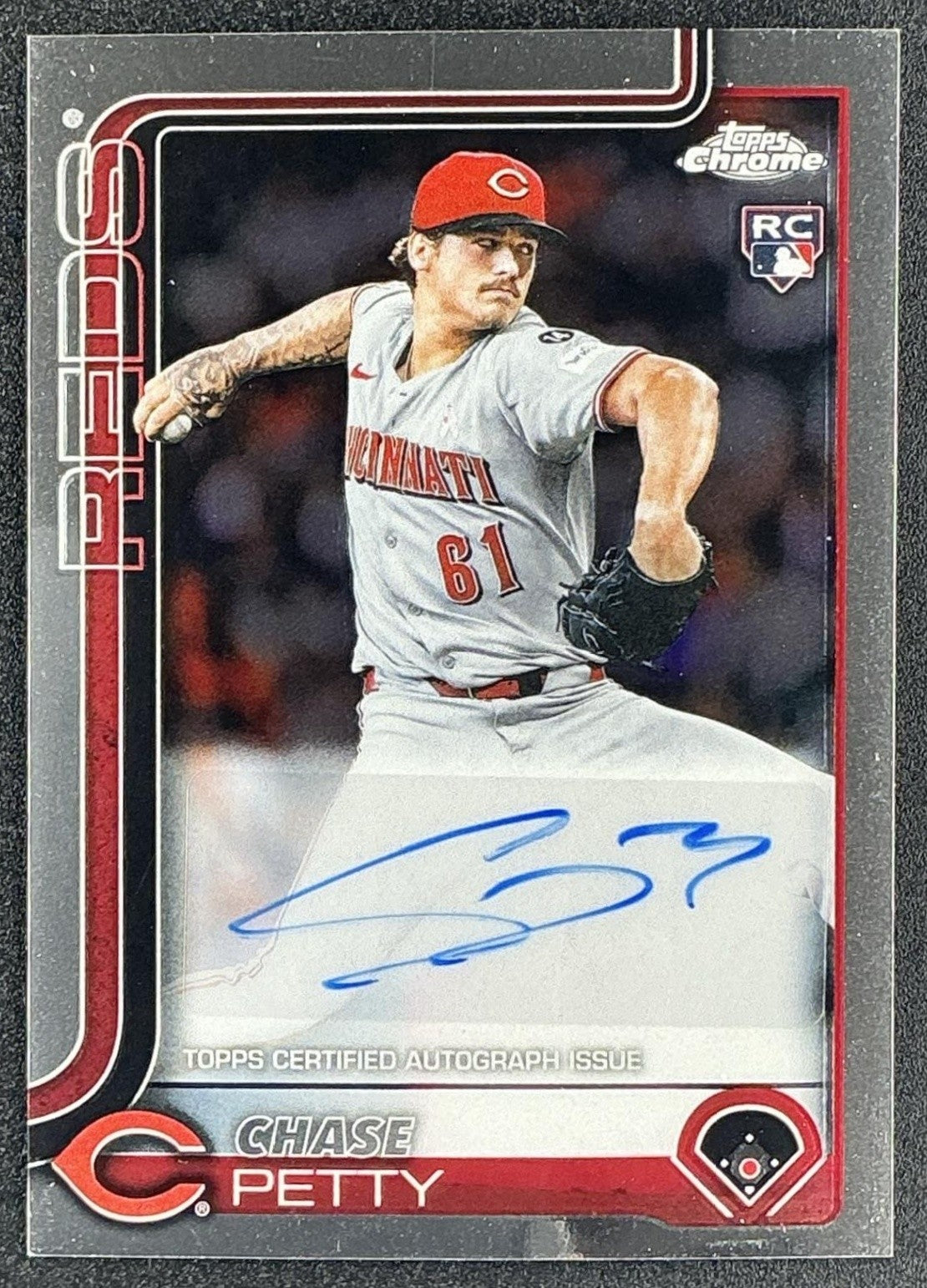 CHASE PETTY 2025 TOPPS CHROME UPDATE #AC-CPE AUTO RC REDS