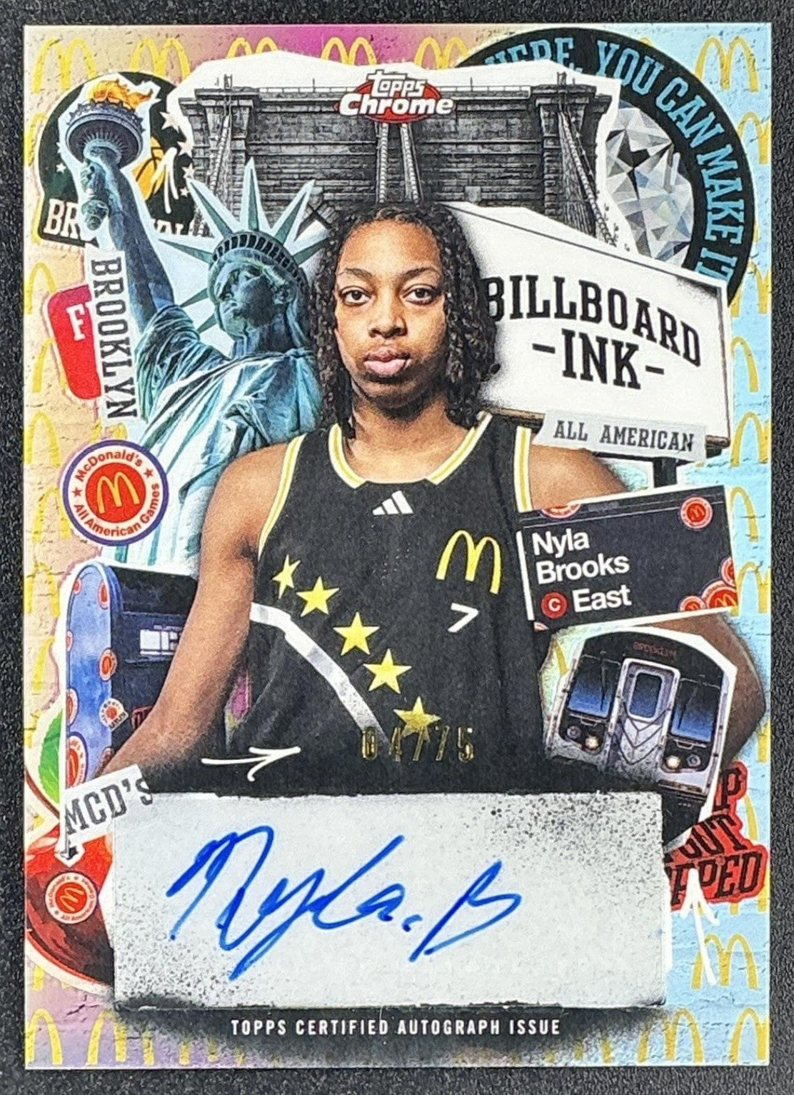 2025 Topps Chrome McDonald's Nyla Brooks Billboard Ink Auto Logo Refractor /75