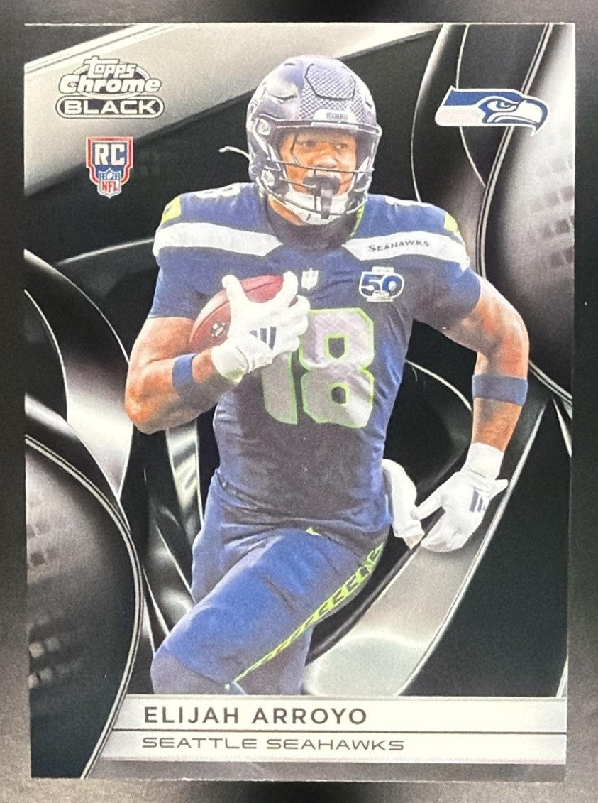 ELIJAH ARROYO 2025 TOPPS CHROME BLACK #146 RC SEAHAWKS