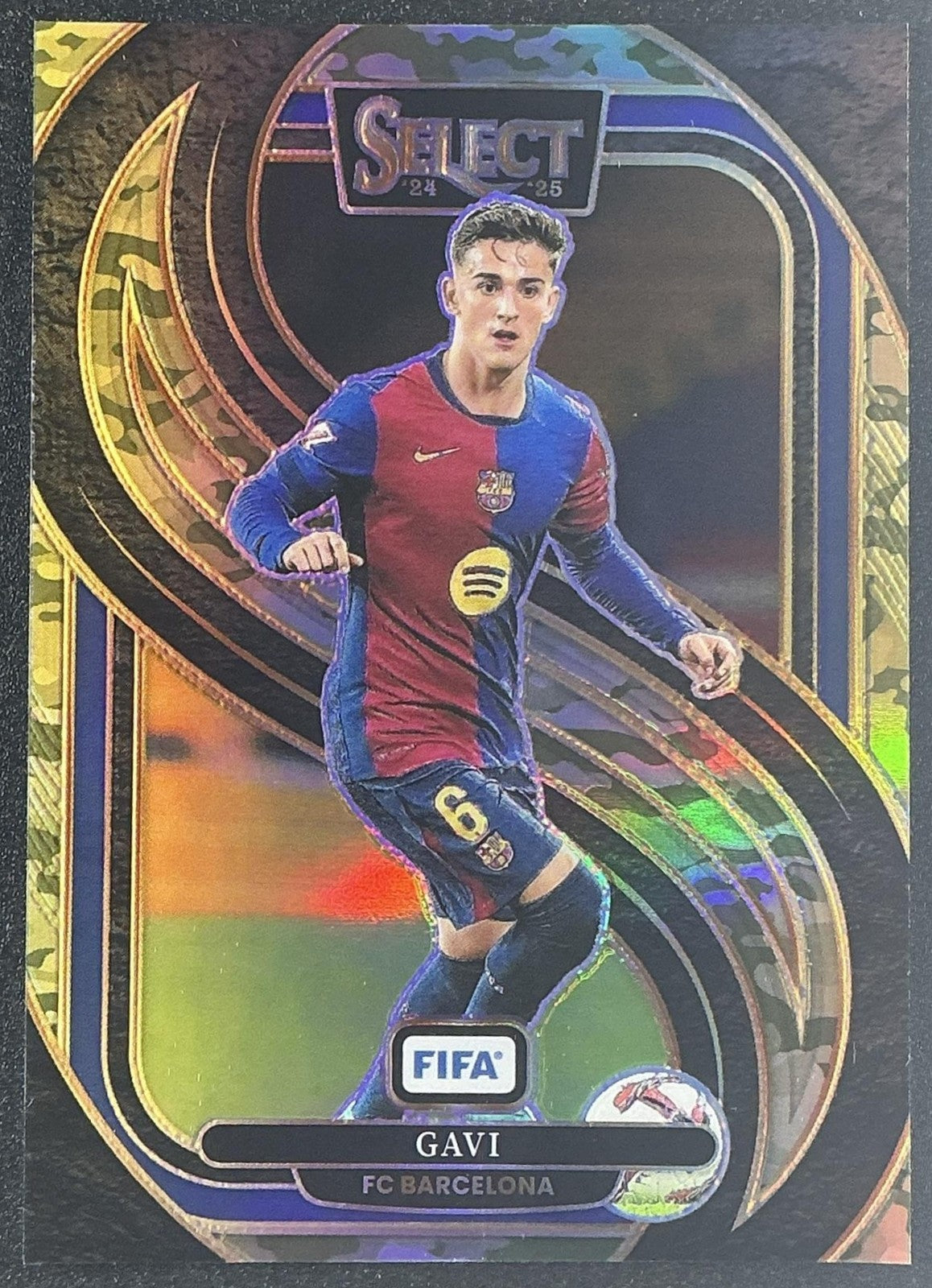 GAVI 2024-25 PANINI SELECT FIFA #107 MEZZANINE CAMO 135/135 BARCELONA