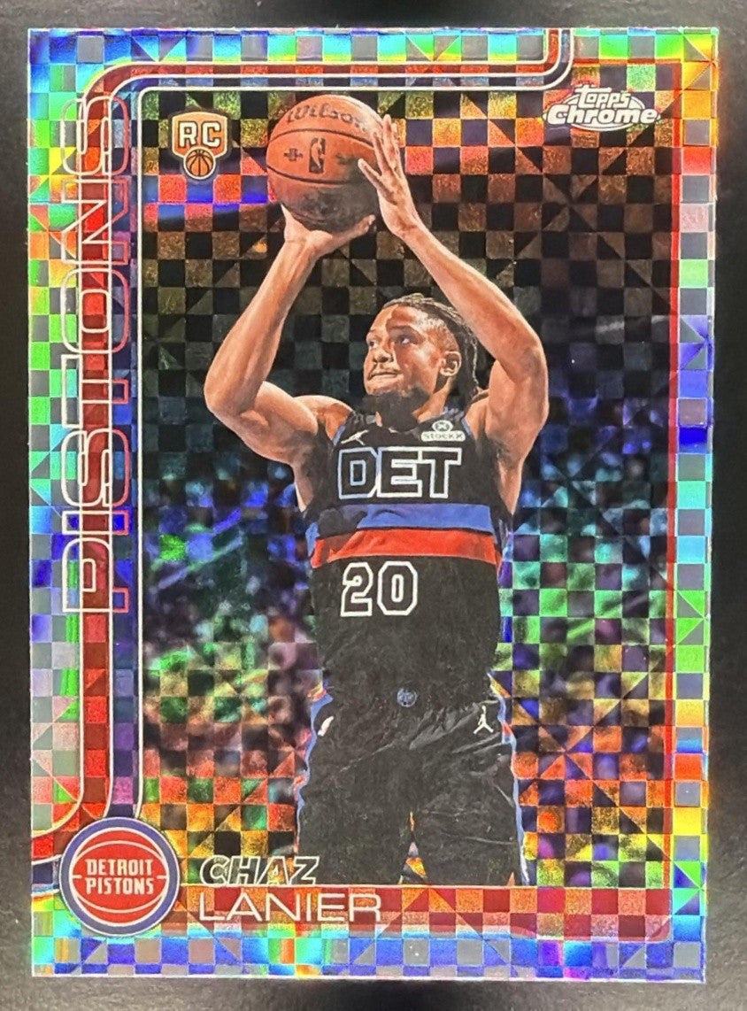 CHAZ LANIER 2025-26 TOPPS CHROME UPDATE #188 X-FRACTOR RC PISTONS