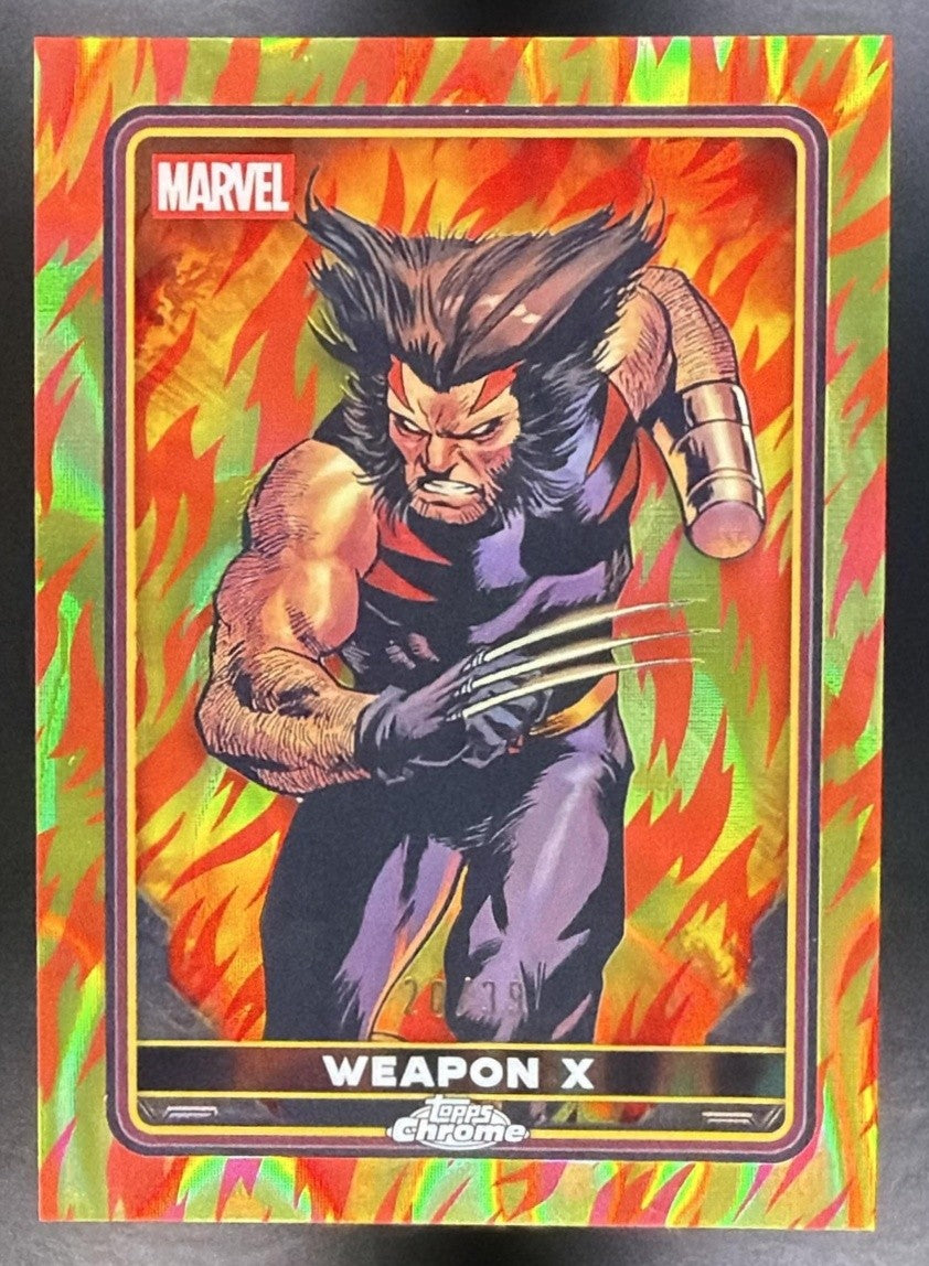 2025 Topps Chrome Deadpool Weapon X #16 Human Torch Red Orange Lava /39 SSP