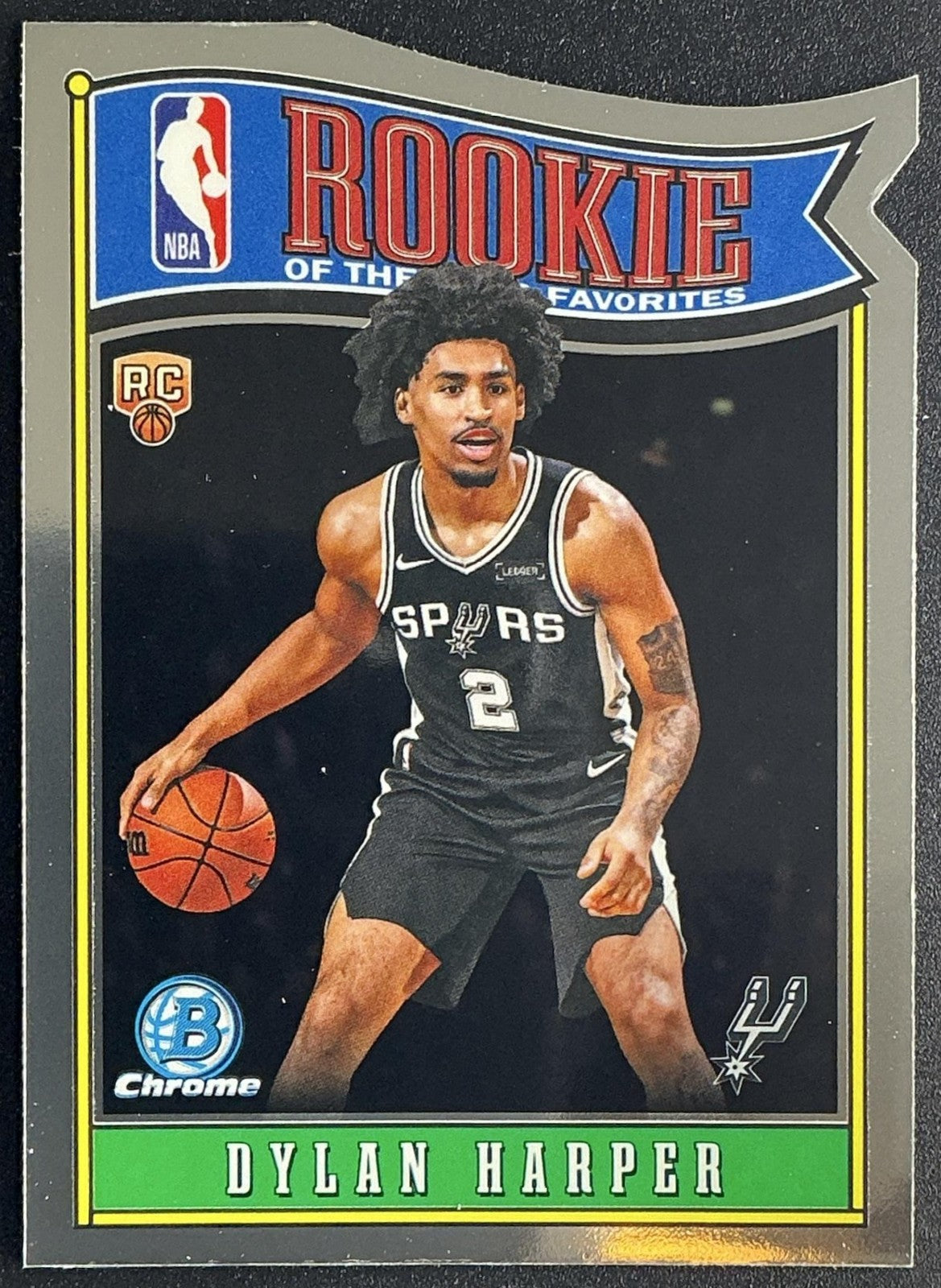 DYLAN HARPER 2025-26 BOWMAN #RY-2 ROY FAVORITES CHROME RC SPURS