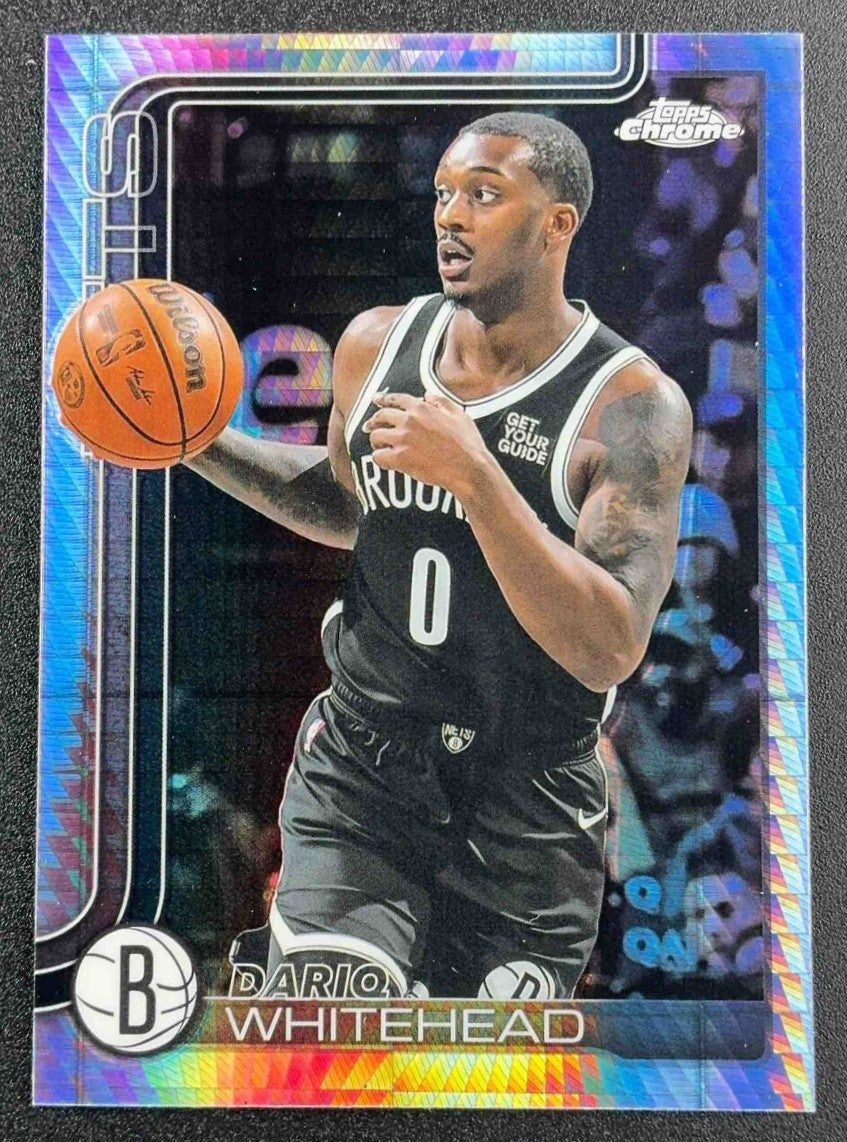 DARIQ WHITEHEAD 2025-26 TOPPS CHROME #91 PRISM REFRACTOR NETS