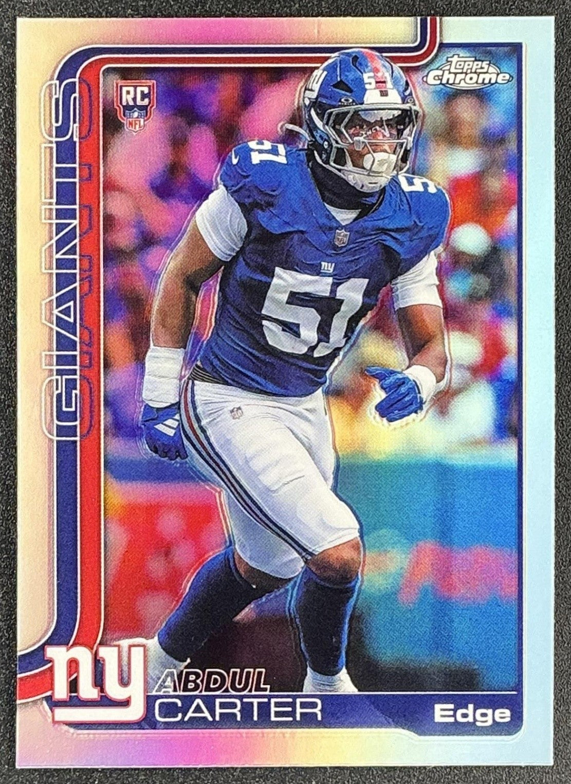 ABDUL CARTER 2025 TOPPS CHROME #350 ROOKIE REFRACTOR RC GIANTS