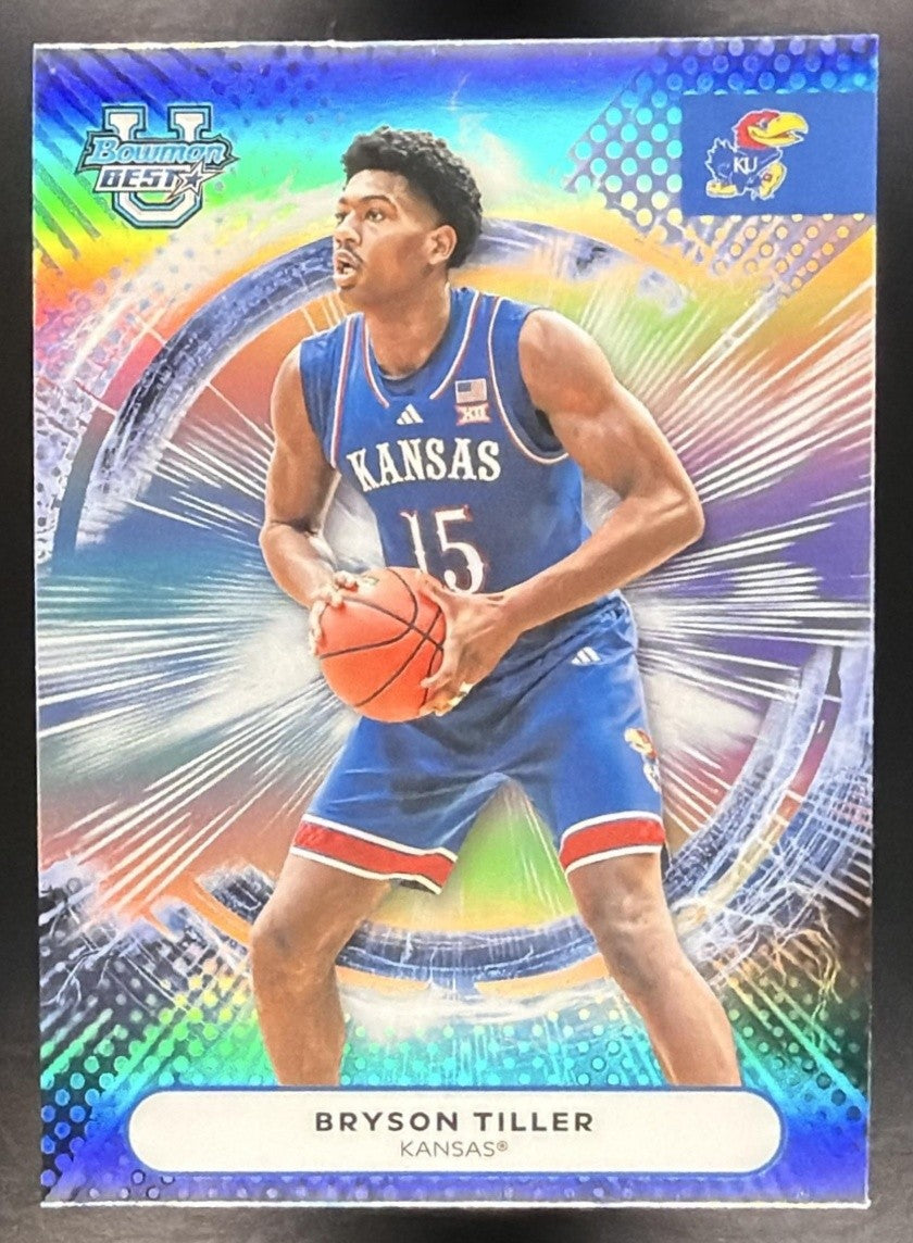 BRYSON TILLER 2025-26 BOWMAN BEST UNIVERSITY #16 REFRACTOR JAYHAWKS