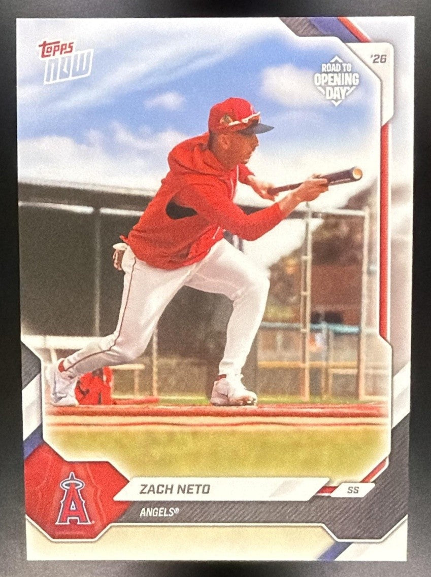 ZACH NETO 2026 TOPPS NOW ROAD TO OPENING DAY #OD-114 ANGELS