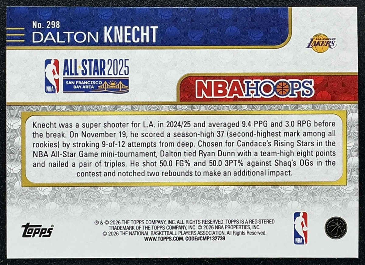 DALTON KNECHT 2025-26 TOPPS HOOPS #298 ALL-STAR LAKERS