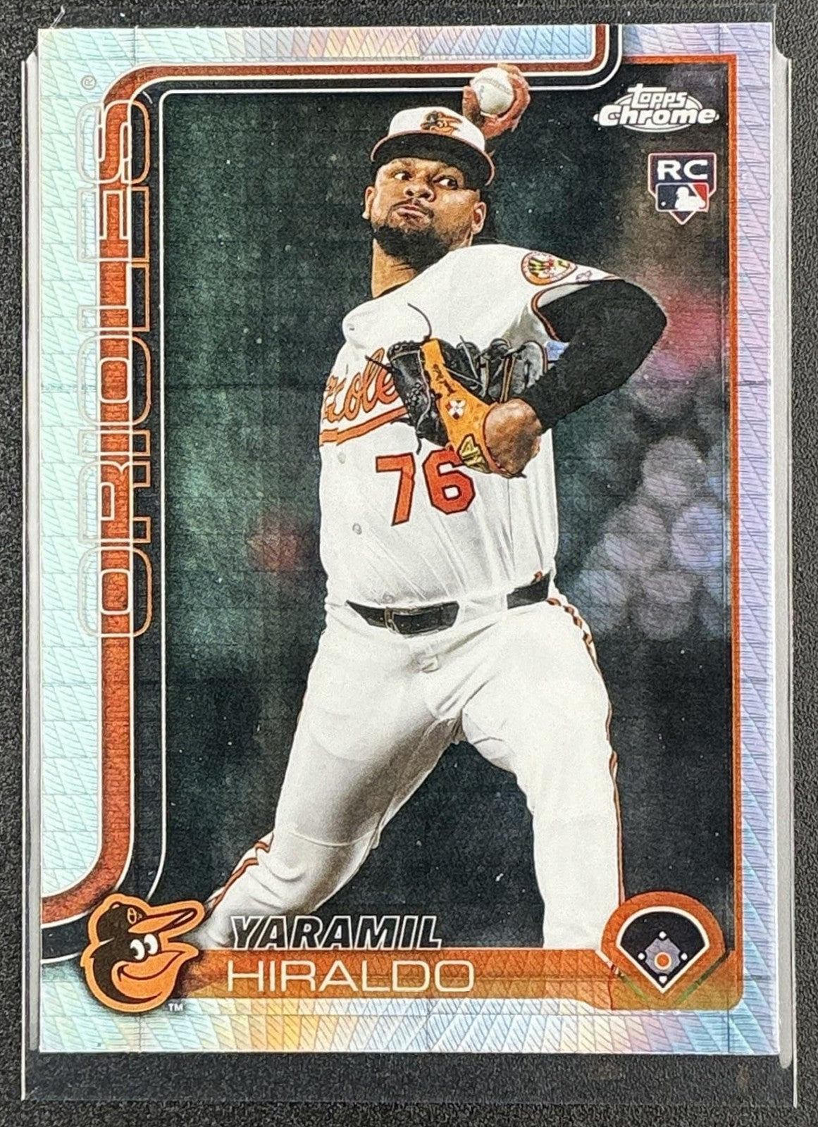 YARAMIL HIRALDO 2025 TOPPS CHROME UPDATE #USC78 PRISM REFRACTOR RC ORIOLES