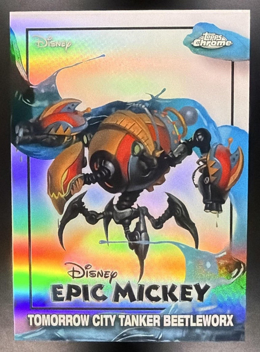 TOMORROW CITY TANKER BEETLEWORX 2026 TOPPS DISNEY NEON #EM-8 EPIC MICKEY
