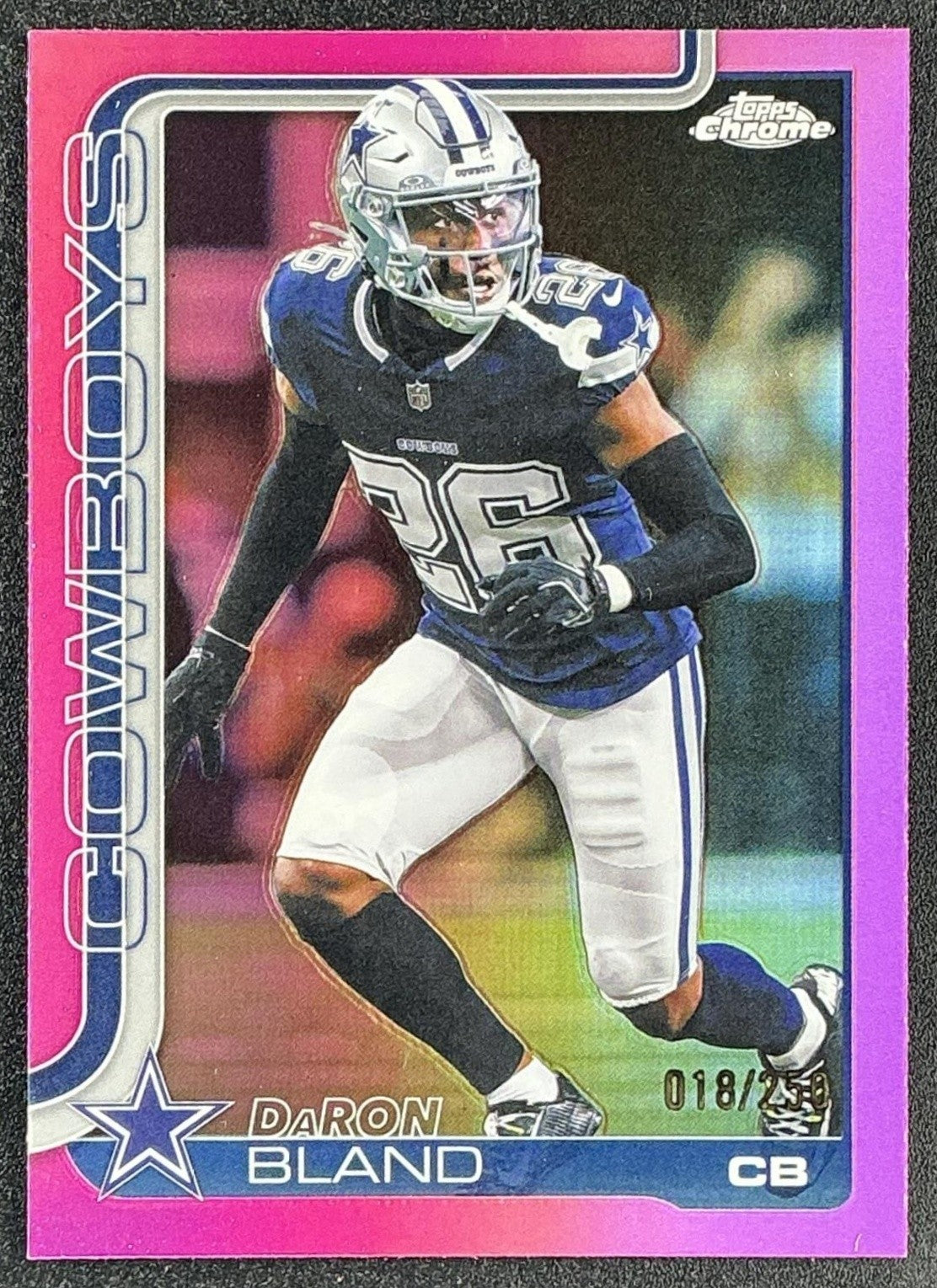 DARON BLAND 2025 TOPPS CHROME #82 PINK REFRACTOR 18/250 COWBOYS