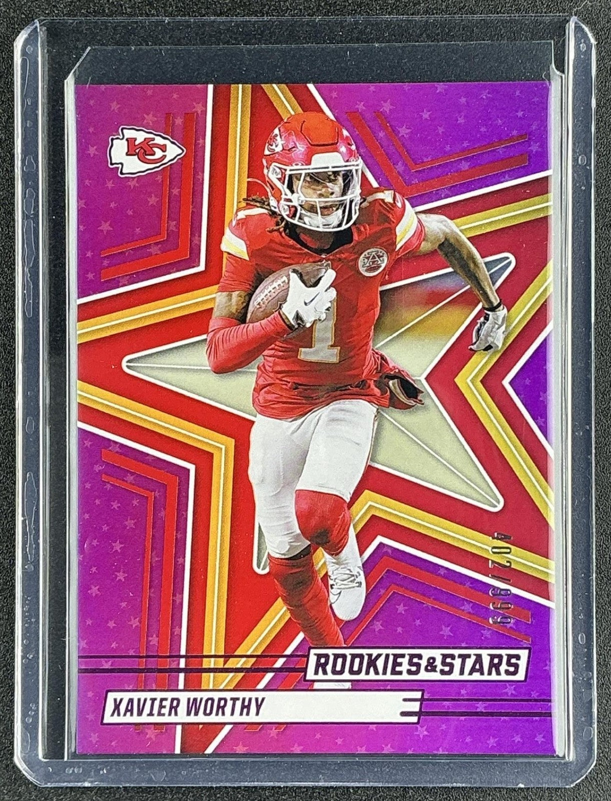 XAVIER WORTHY 2025 PANINI ROOKIES & STARS #9 PURPLE 402/999 CHIEFS